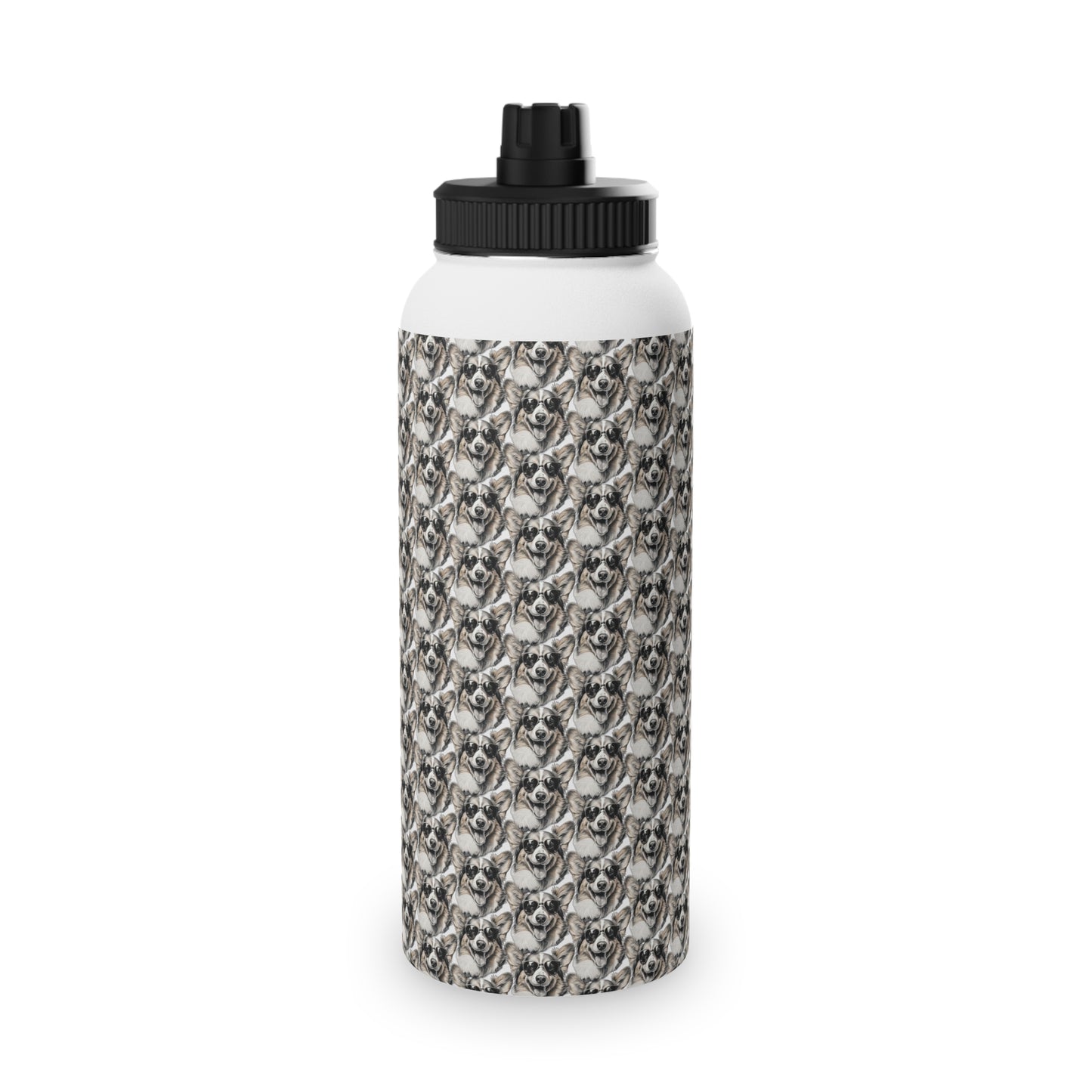 Corgi Cool Mosaic - Water Bottle with Sport Lid