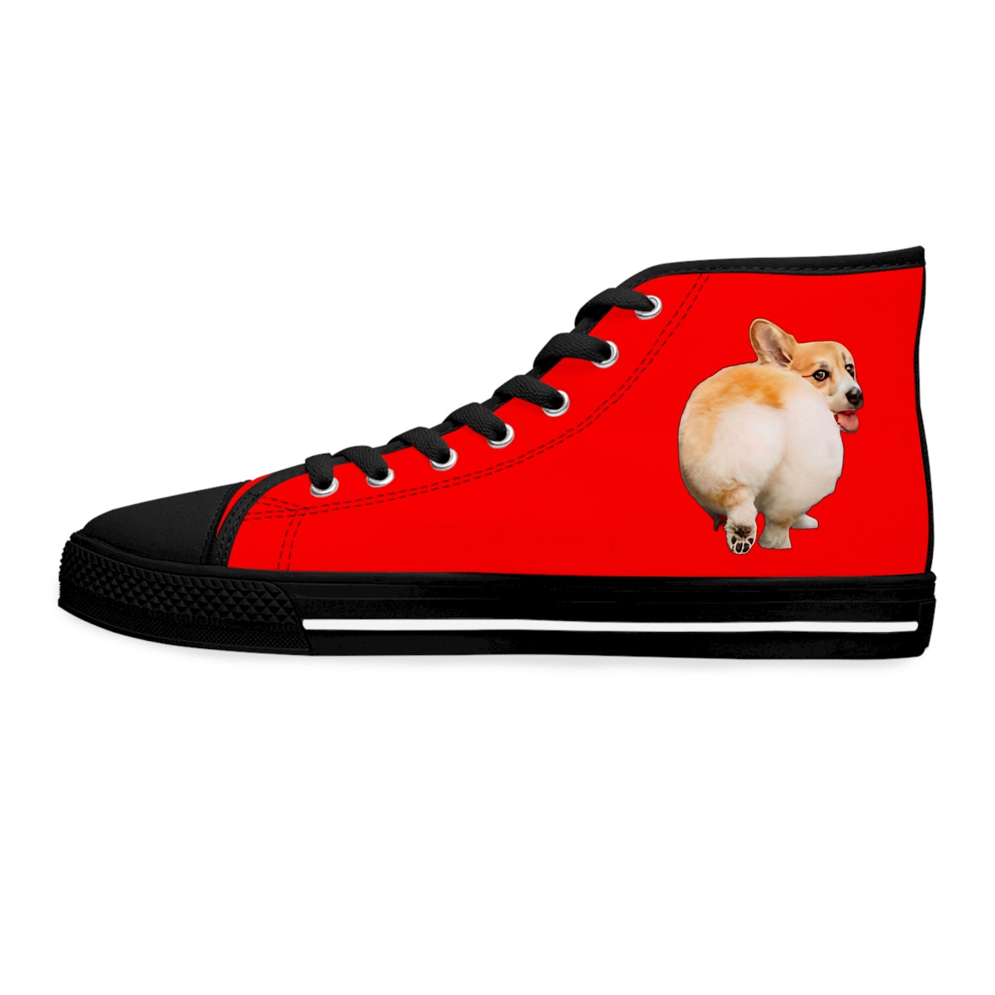 Baby Got Back Mid-Wiggle Women's High Top Casual Red Canvas Sneakers