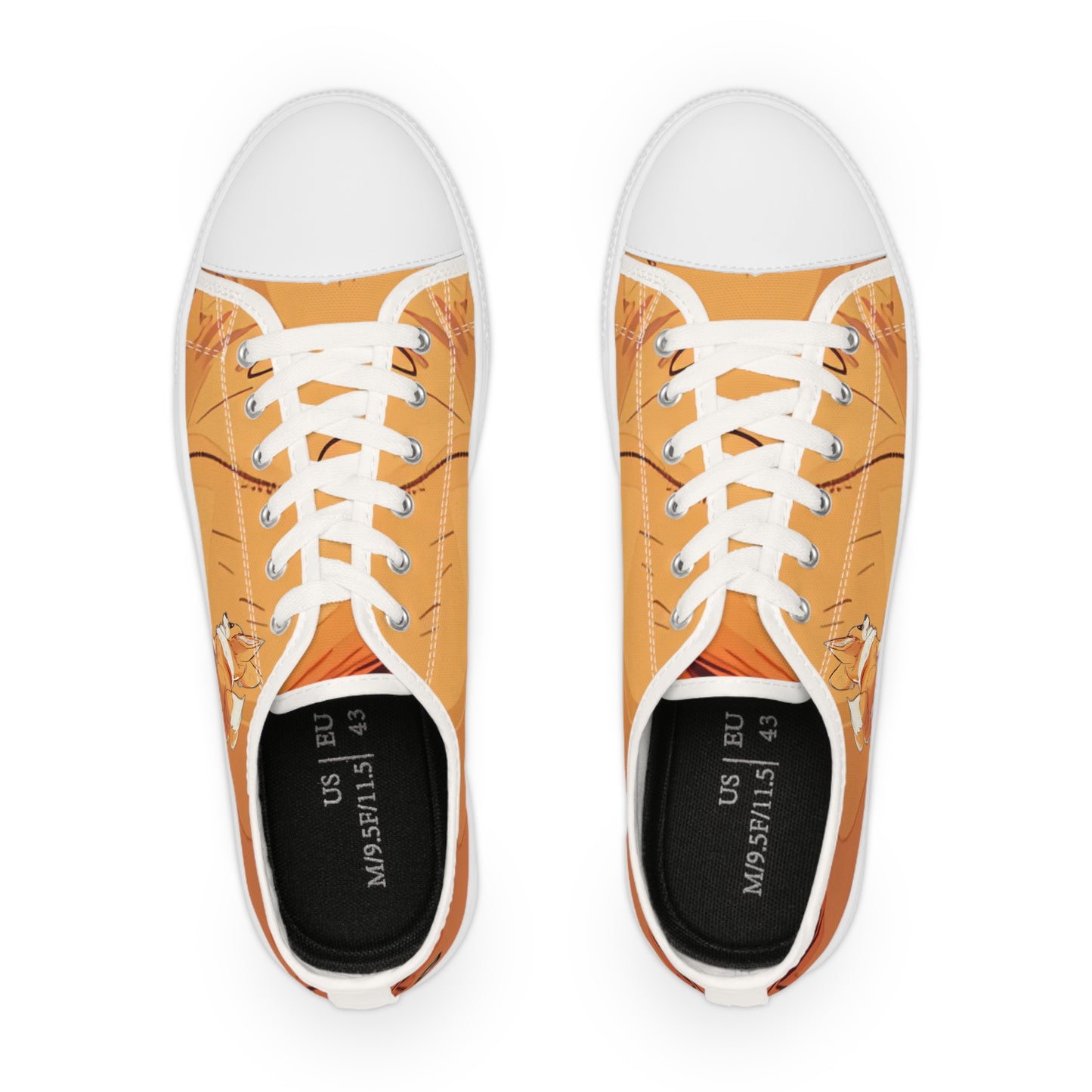 Cutie Patootie Men's Low Top Sneakers — Autumn Orange Canvas Casual Shoes