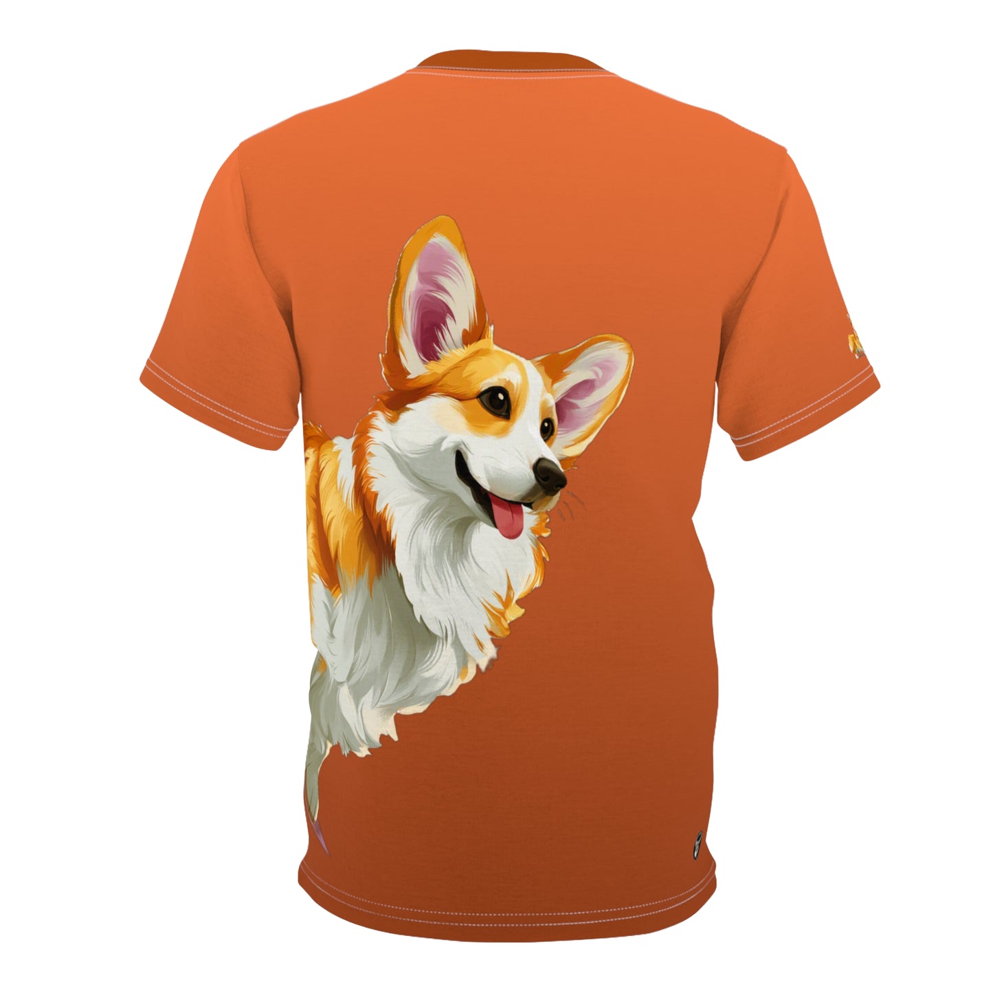 Hello Corgi Artistic Portrait Unisex Bold Fashion Tee — Cheeky Orange Corgi Graphic T-Shirt