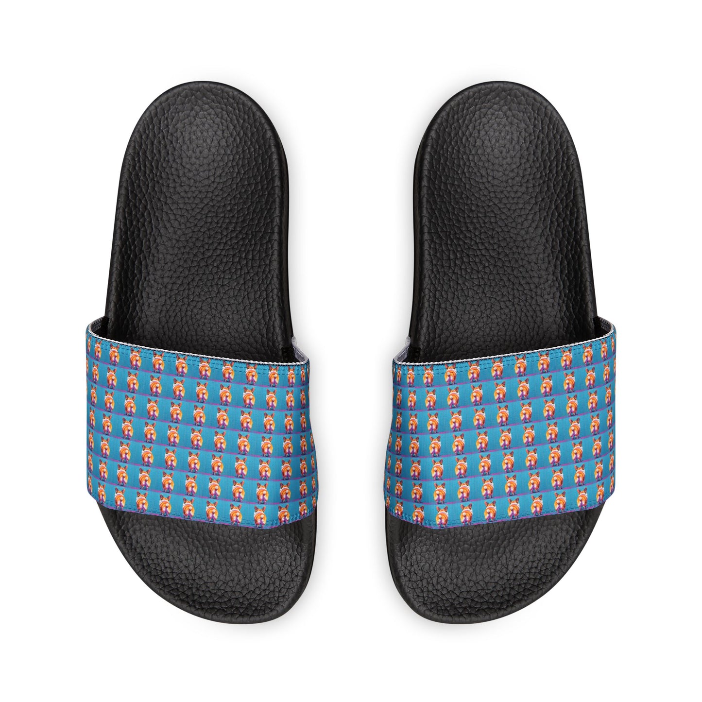 Corgi Butt Mosaic Pattern Women's Casual Slide Sandals - Pool & Beach Slides