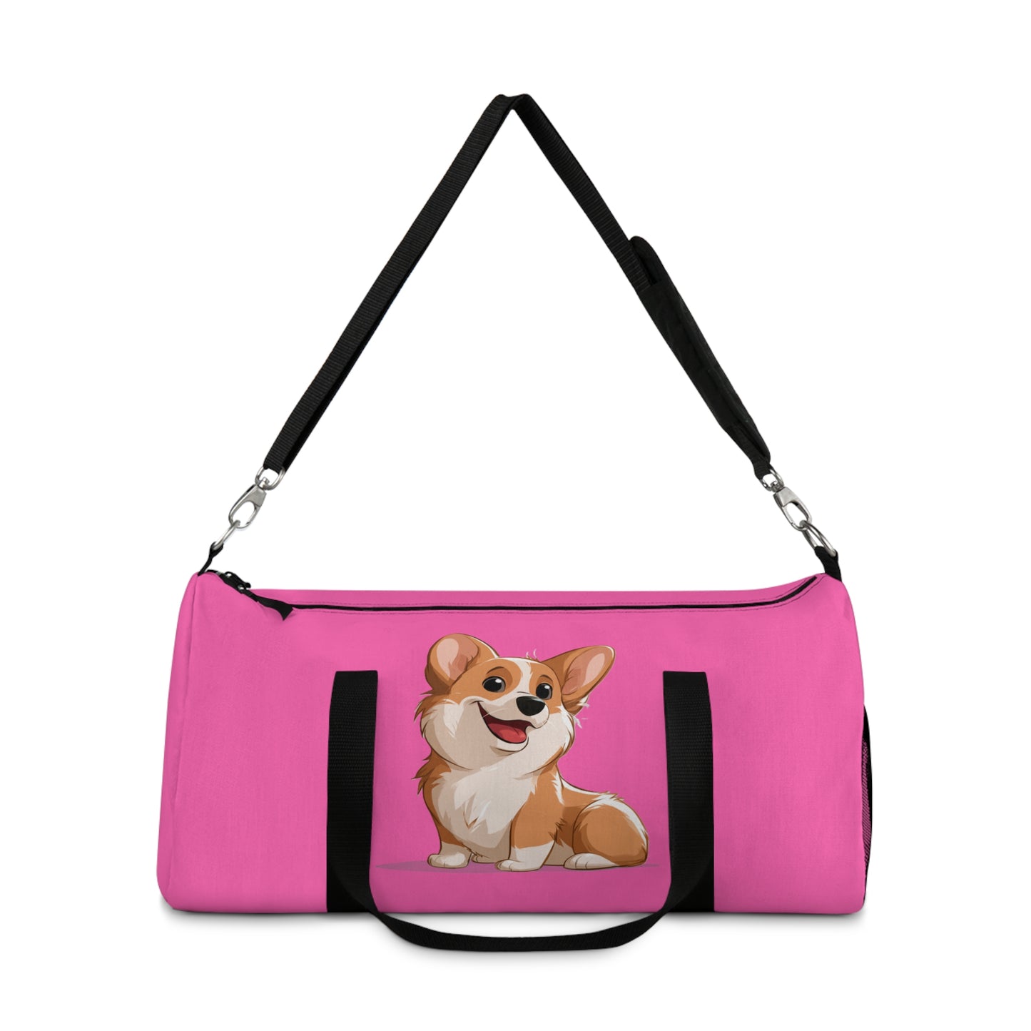 Cute Corgi Puppy Animation Duffel Bag - Fun Pink Corgi Travel Gym Bag