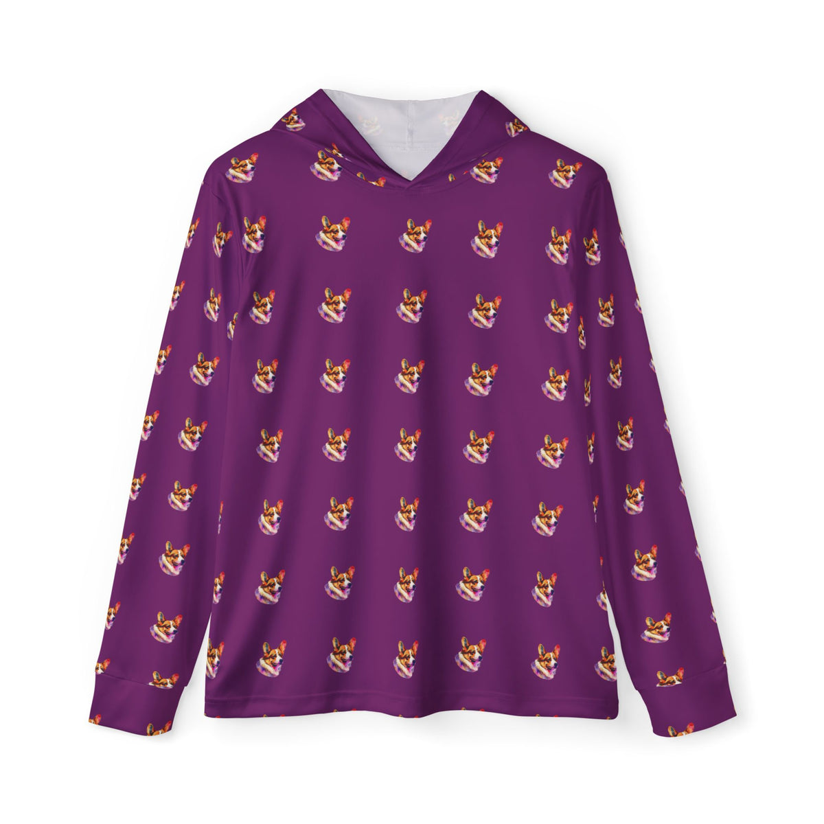 Motley Corgi Repeater Pattern Plum Light Hoodie