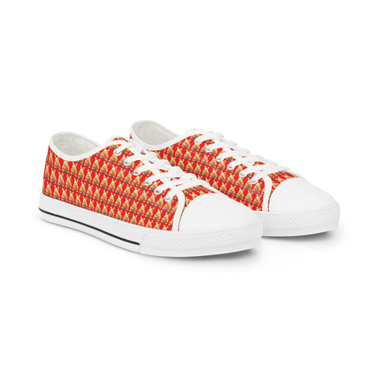 Corgi Booty Call Festive Houndstooth Style Geometric Pattern Casual Men's Low Top Canvas Sneakers