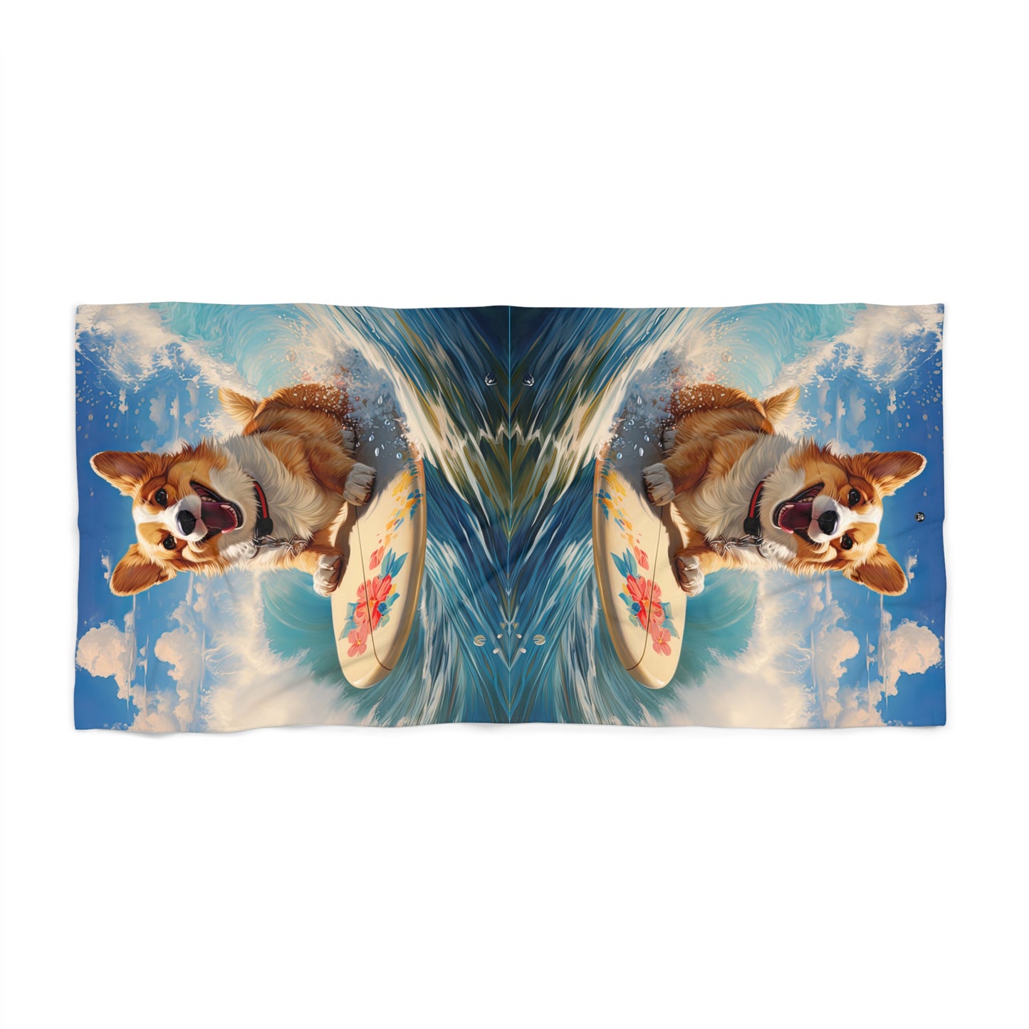 Cowabunga Corgi - Beach Towel
