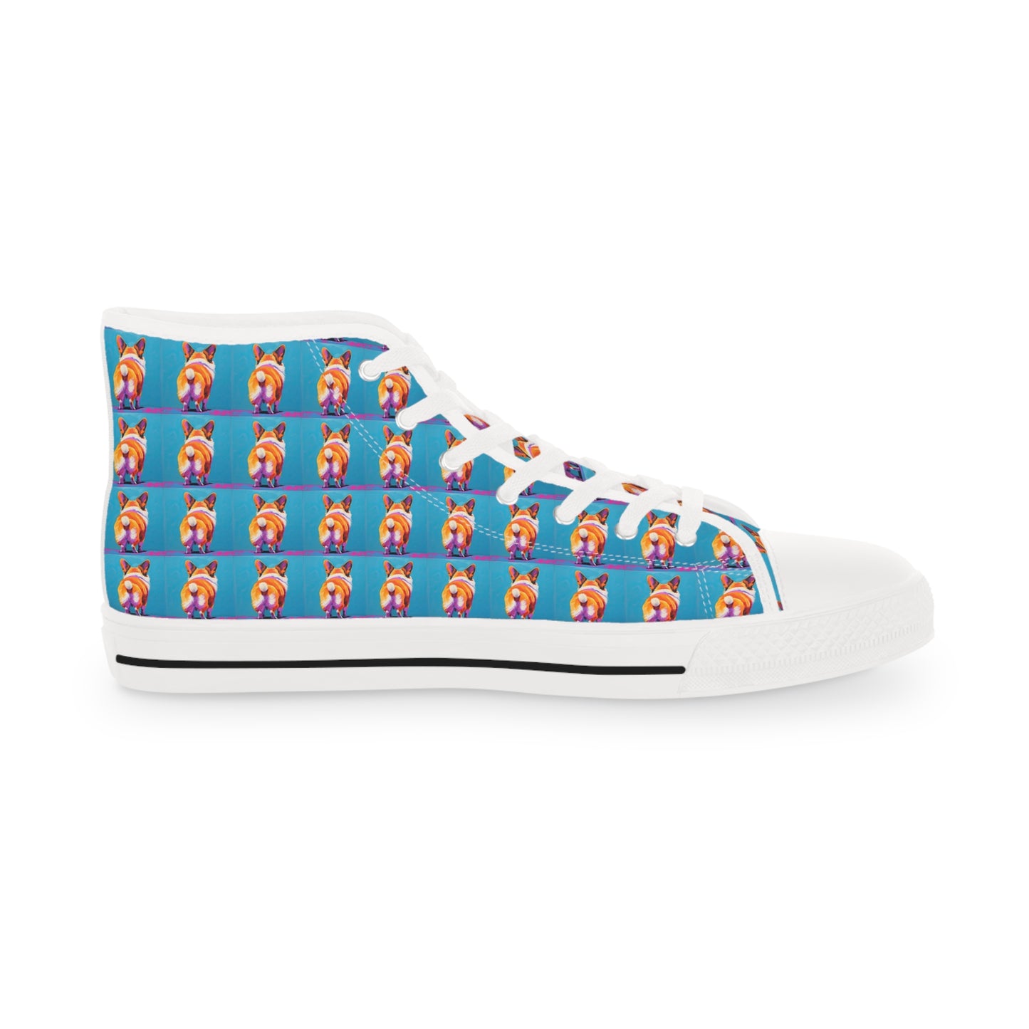 Corgi Butt Mosaic Pattern Men's High Top Casual Canvas Sneakers