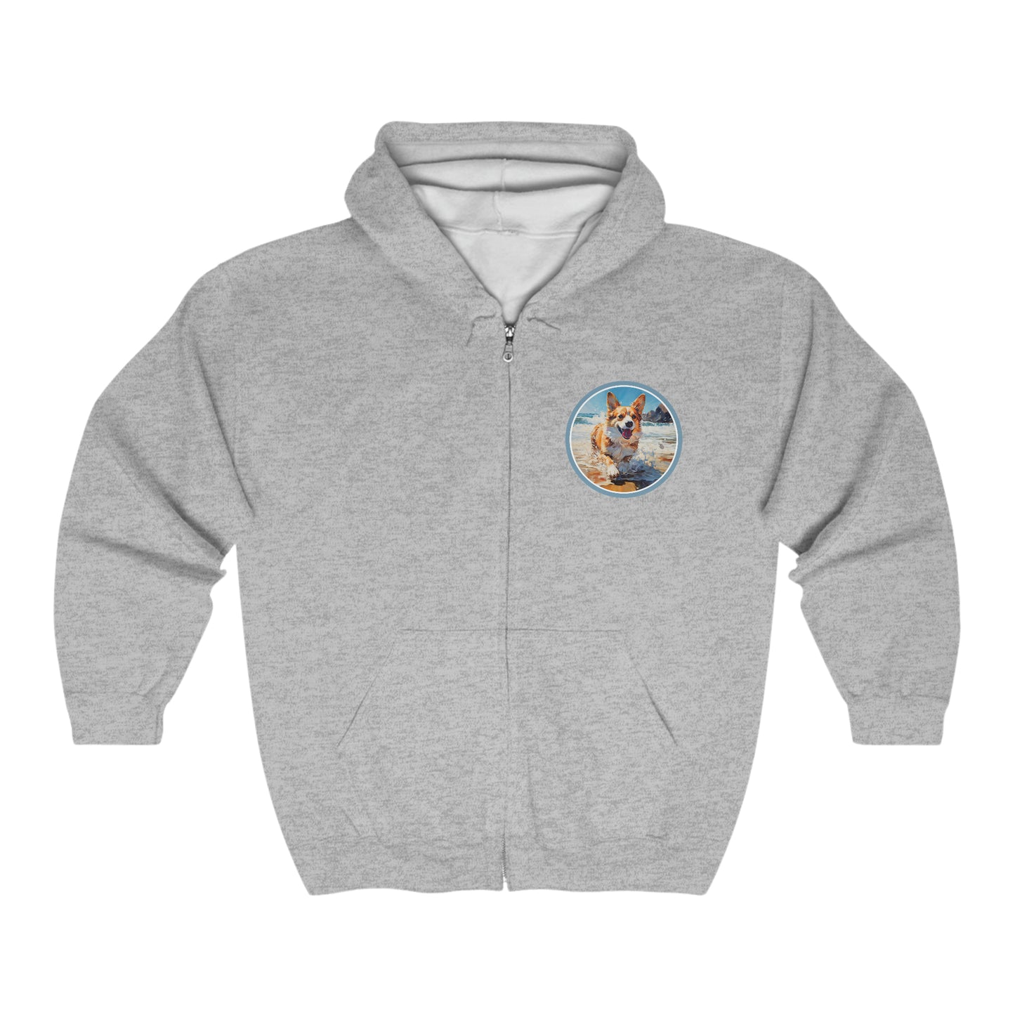 Coastal Corgi - Zip Hoodie