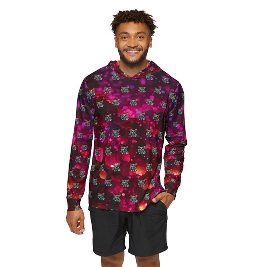 Baby Corgi Star Warrior Light Hoodie - Black Red & Purple Galaxy Glitter Pullover