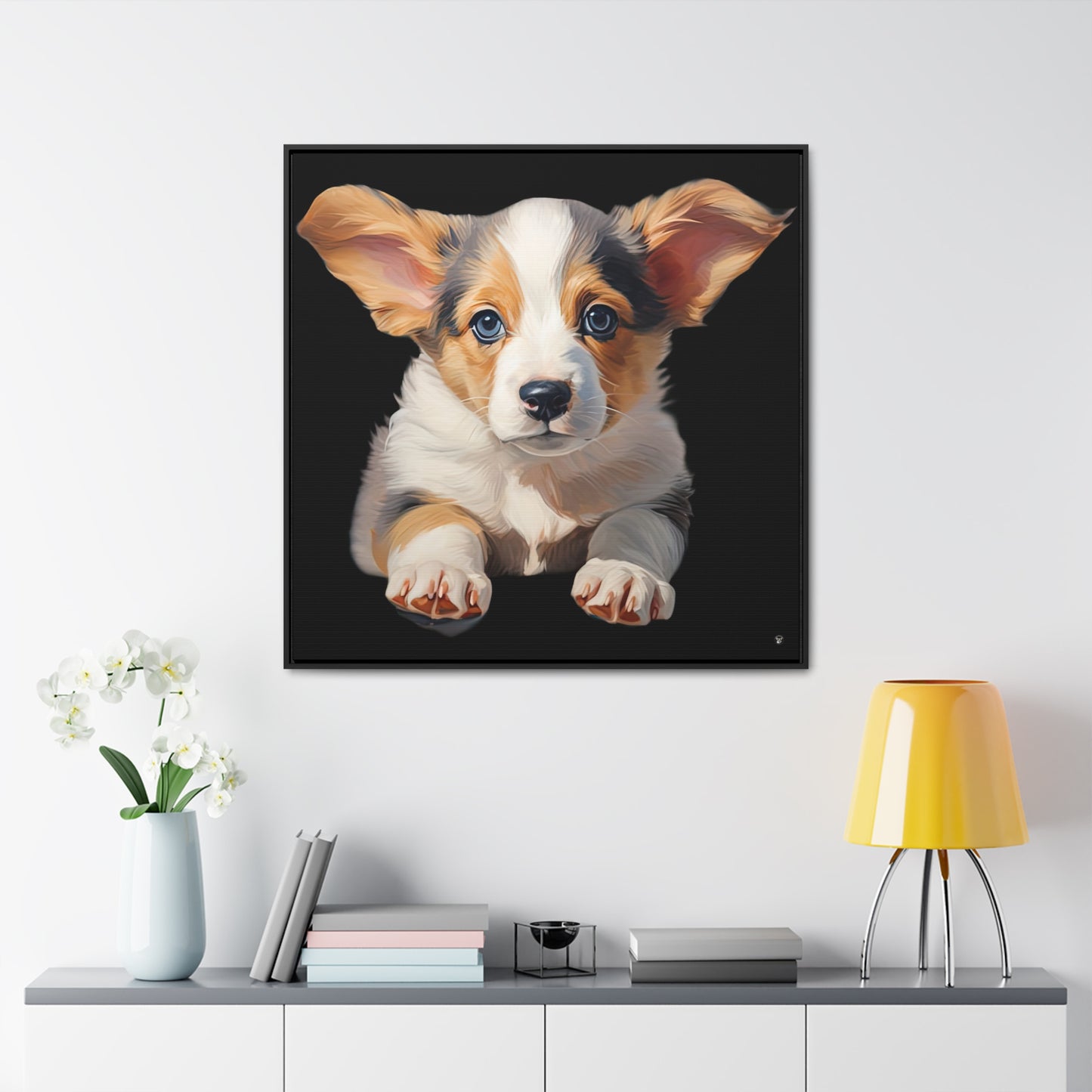 Puppy Portrait - Framed on Canvas