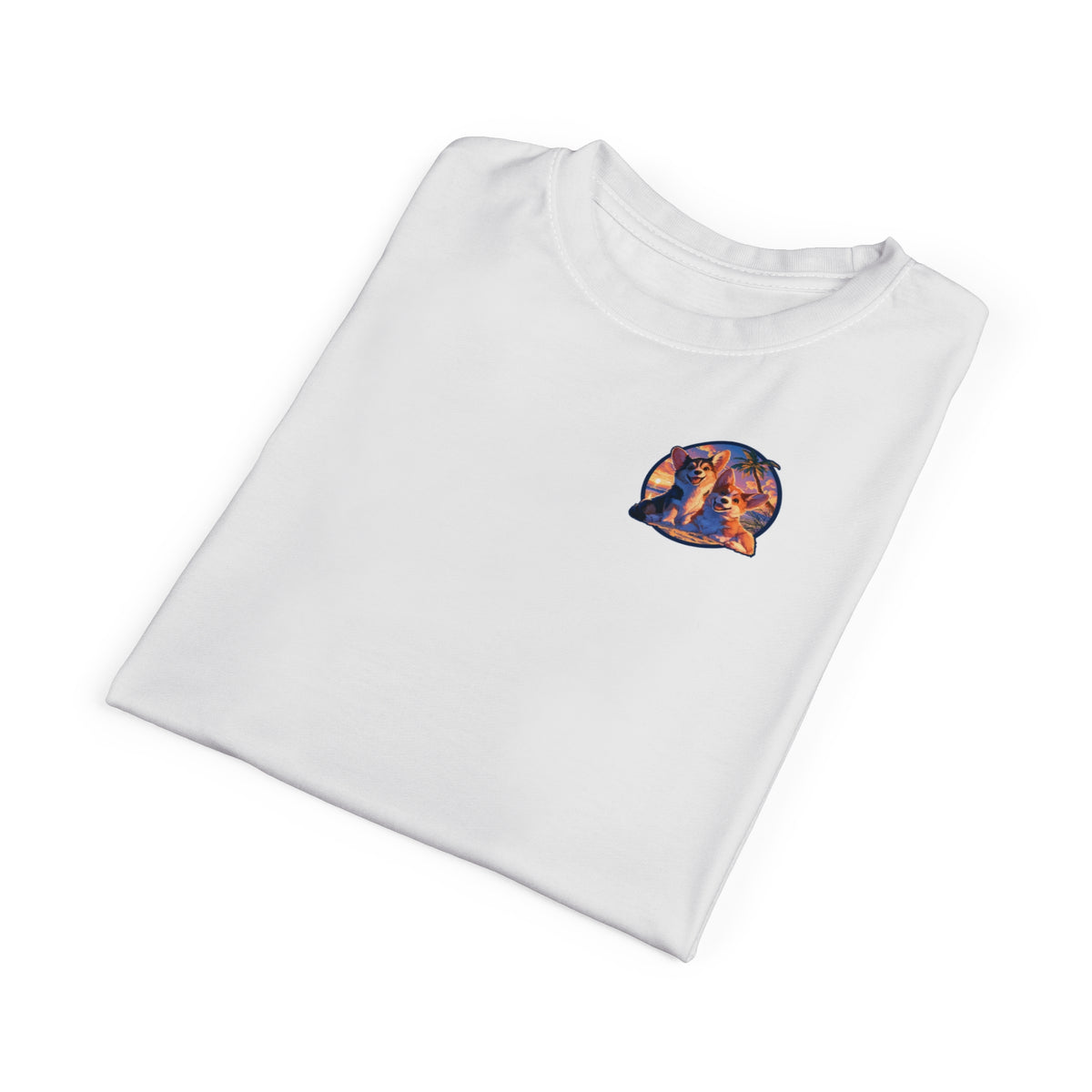 Beachcomber Bliss Unisex Bold Designer Tee - Feeling All Right on Bright White (Part of the Corgi Beach Day Collection)