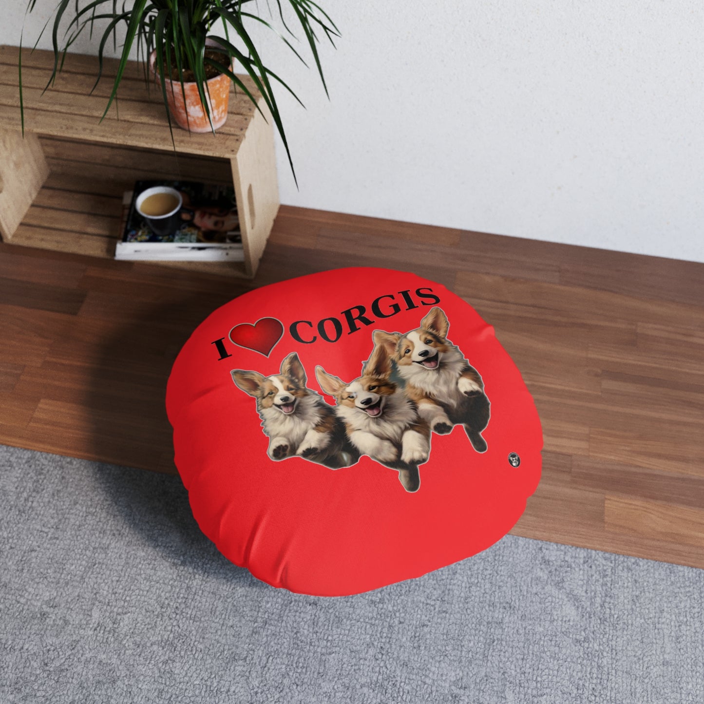 I Heart Corgis in Red - Floor Pillow