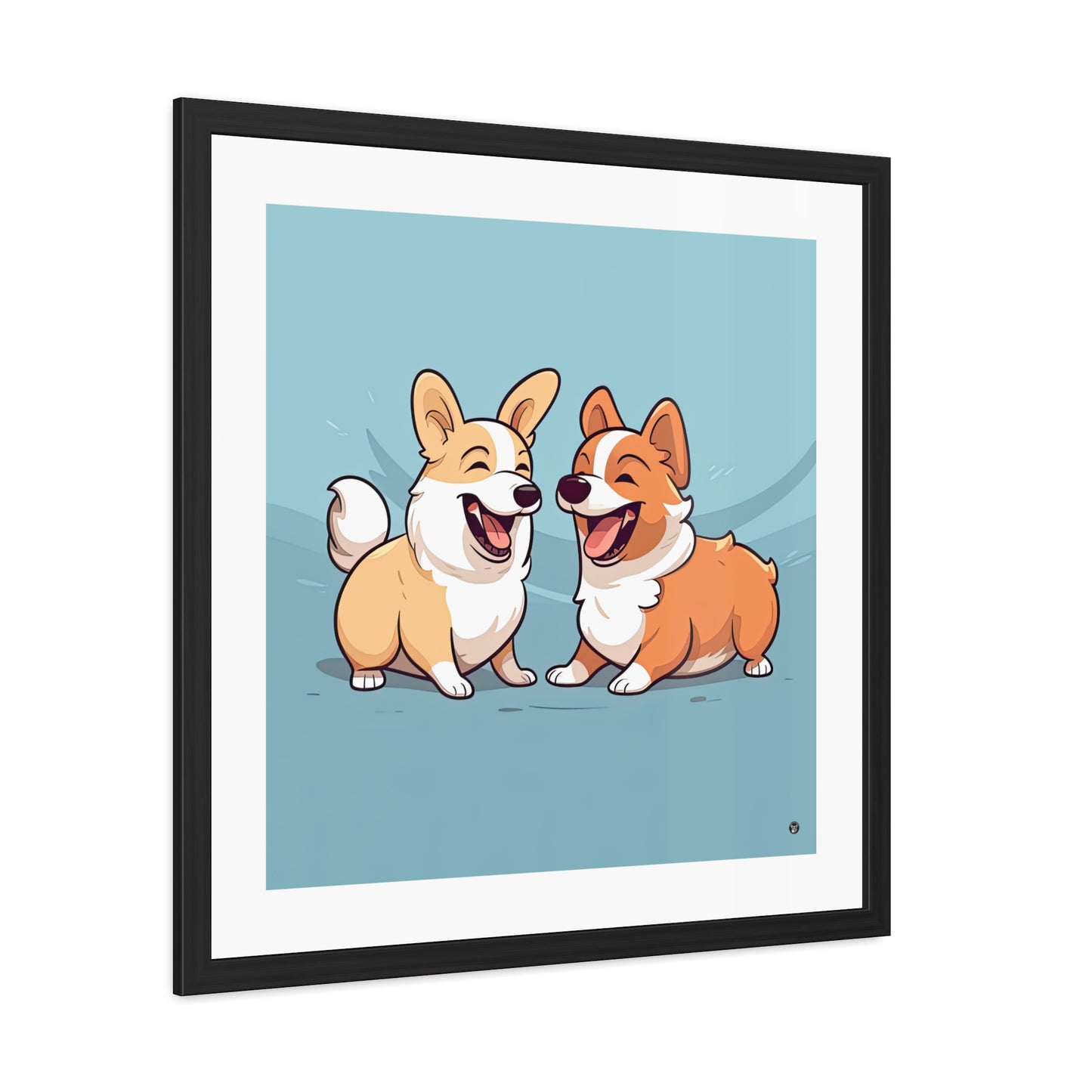 Impression encadrée "Couple de Corgis"