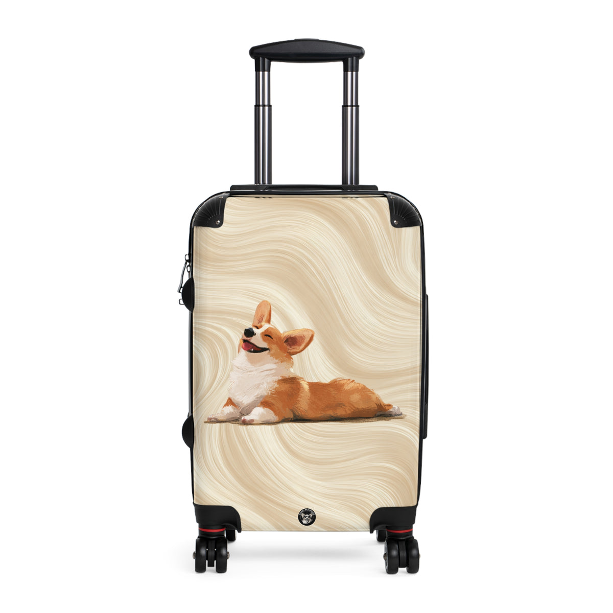 Giddy Sploot Suitcases — Creamy Champagne Corgi Rolling Luggage