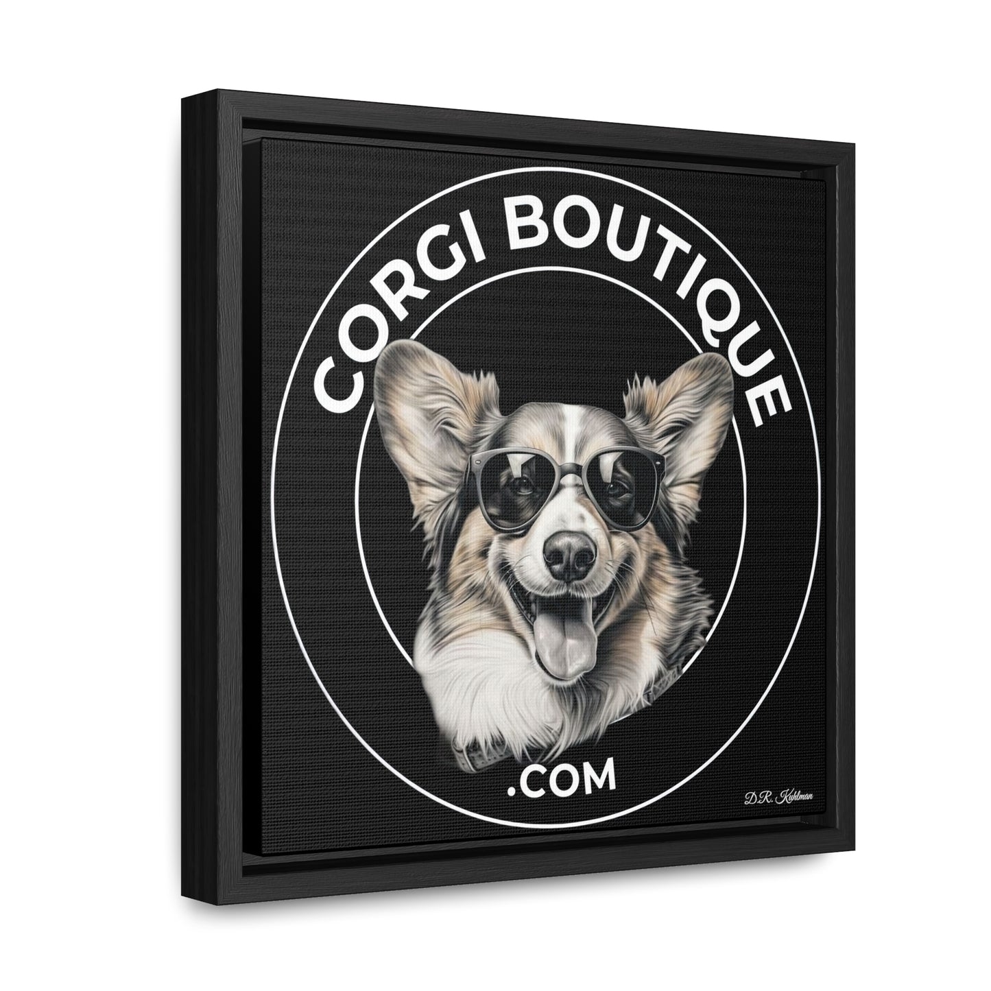 Corgi Boutique - Framed on Canvas