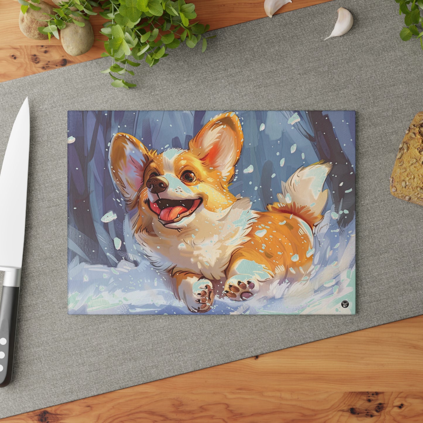 Winter Fun - Glass Cutting Board