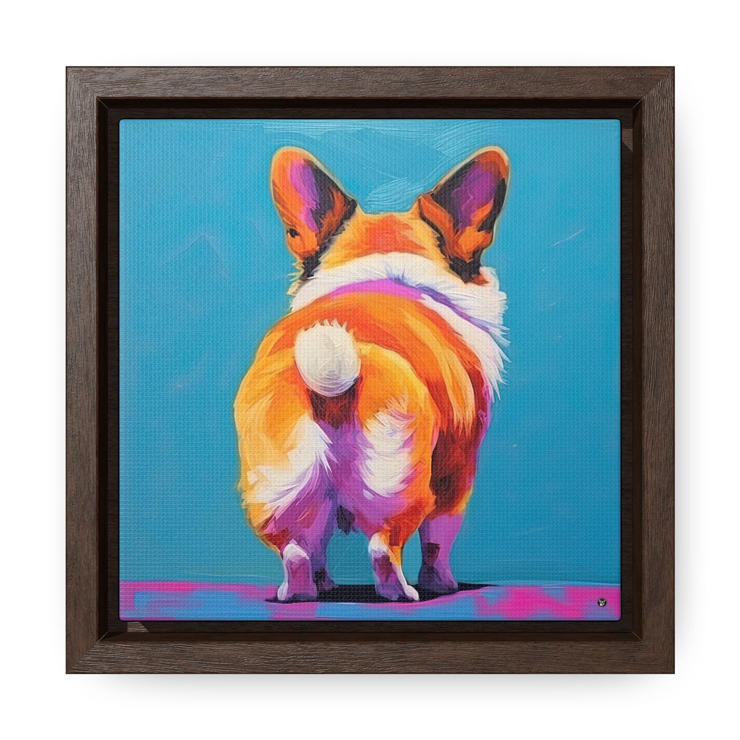 Corgi Butt - Framed on Canvas