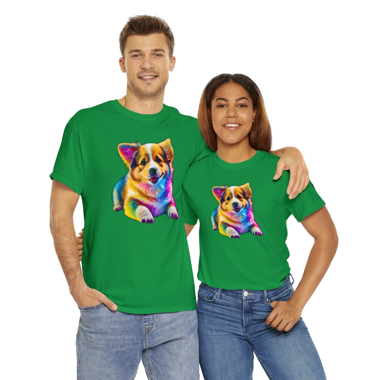 Colorful Corgi - Unisex Heavy Cotton Tee