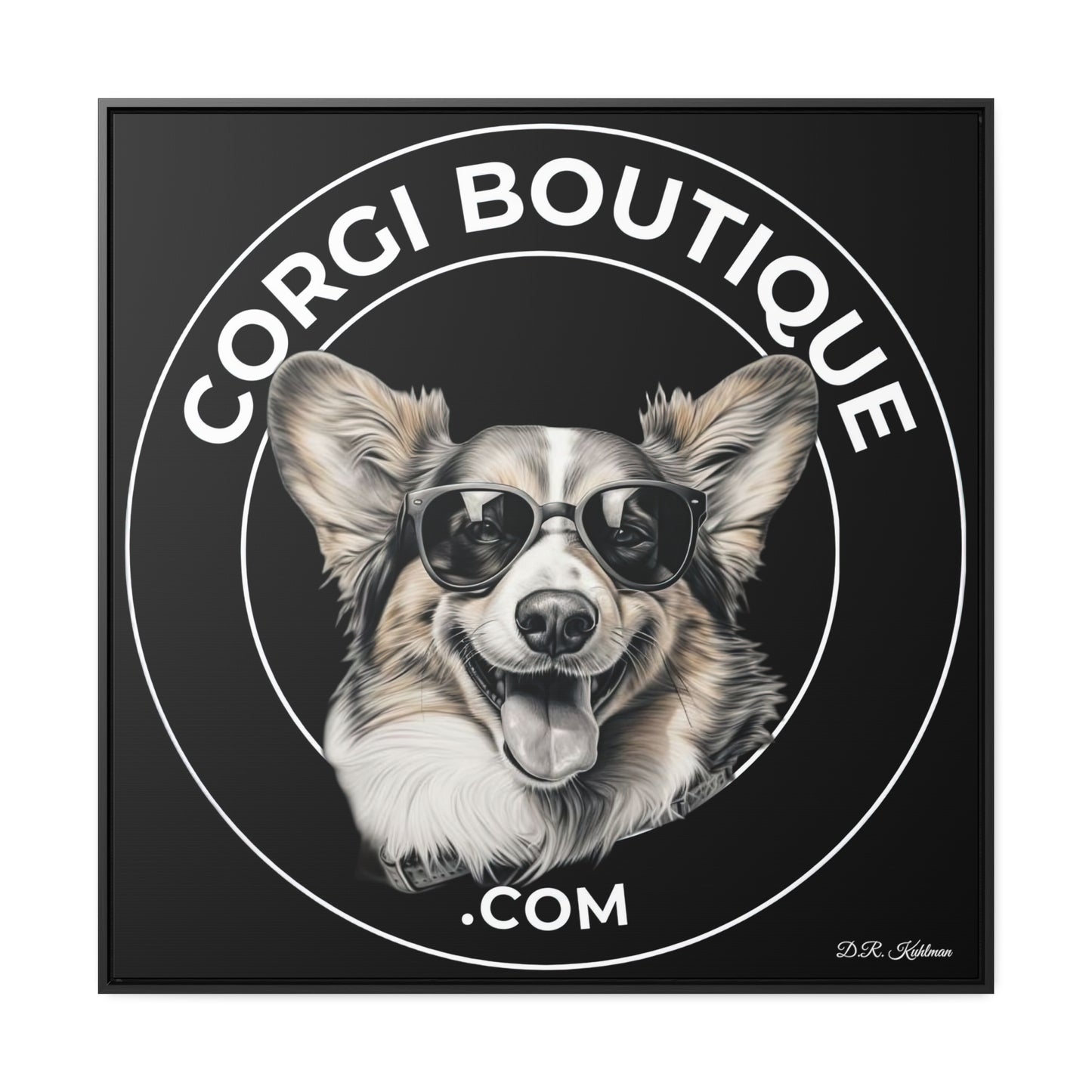 Corgi Boutique - Framed on Canvas