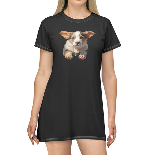 Puppy Portrait - T-Shirt Dress