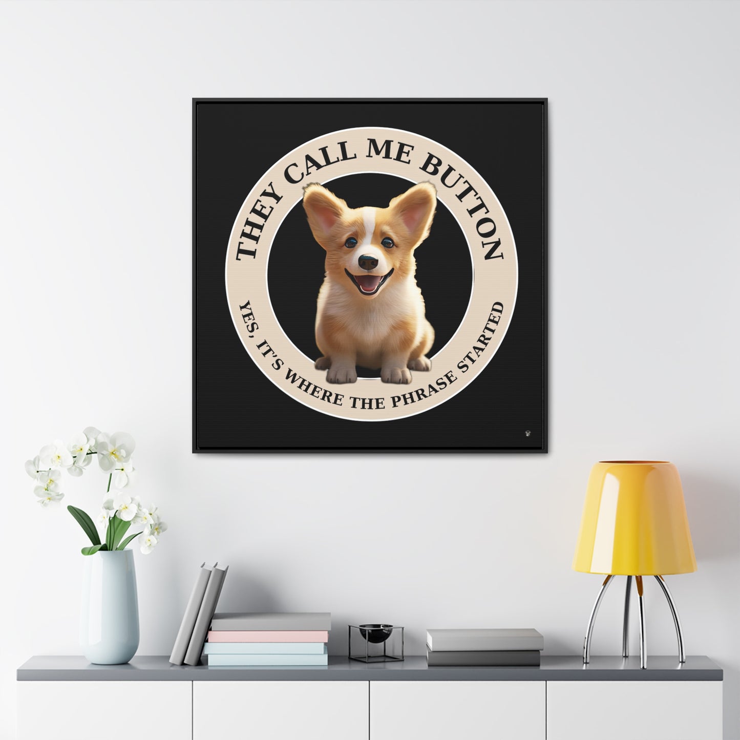 Cute as a Button - Framed on Canvas
