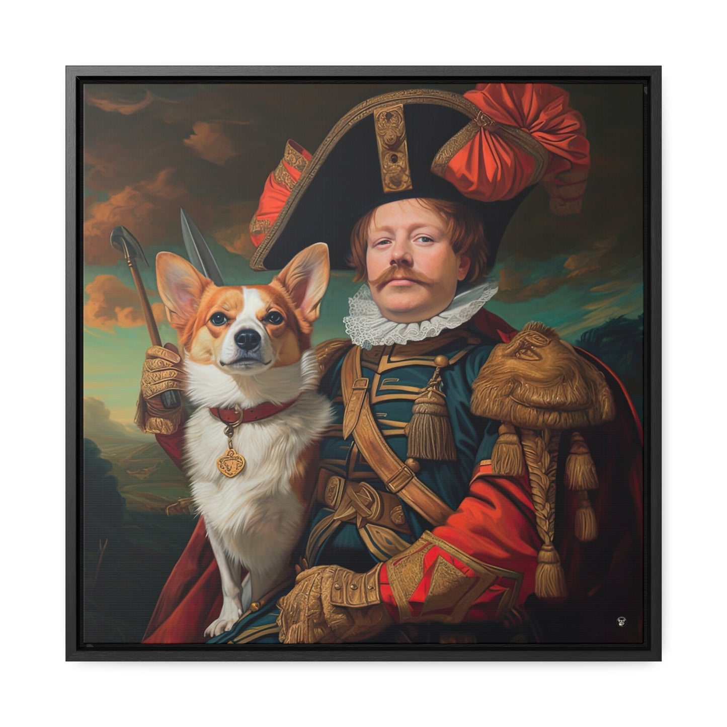 First Royal Corgi - Framed on Canvas