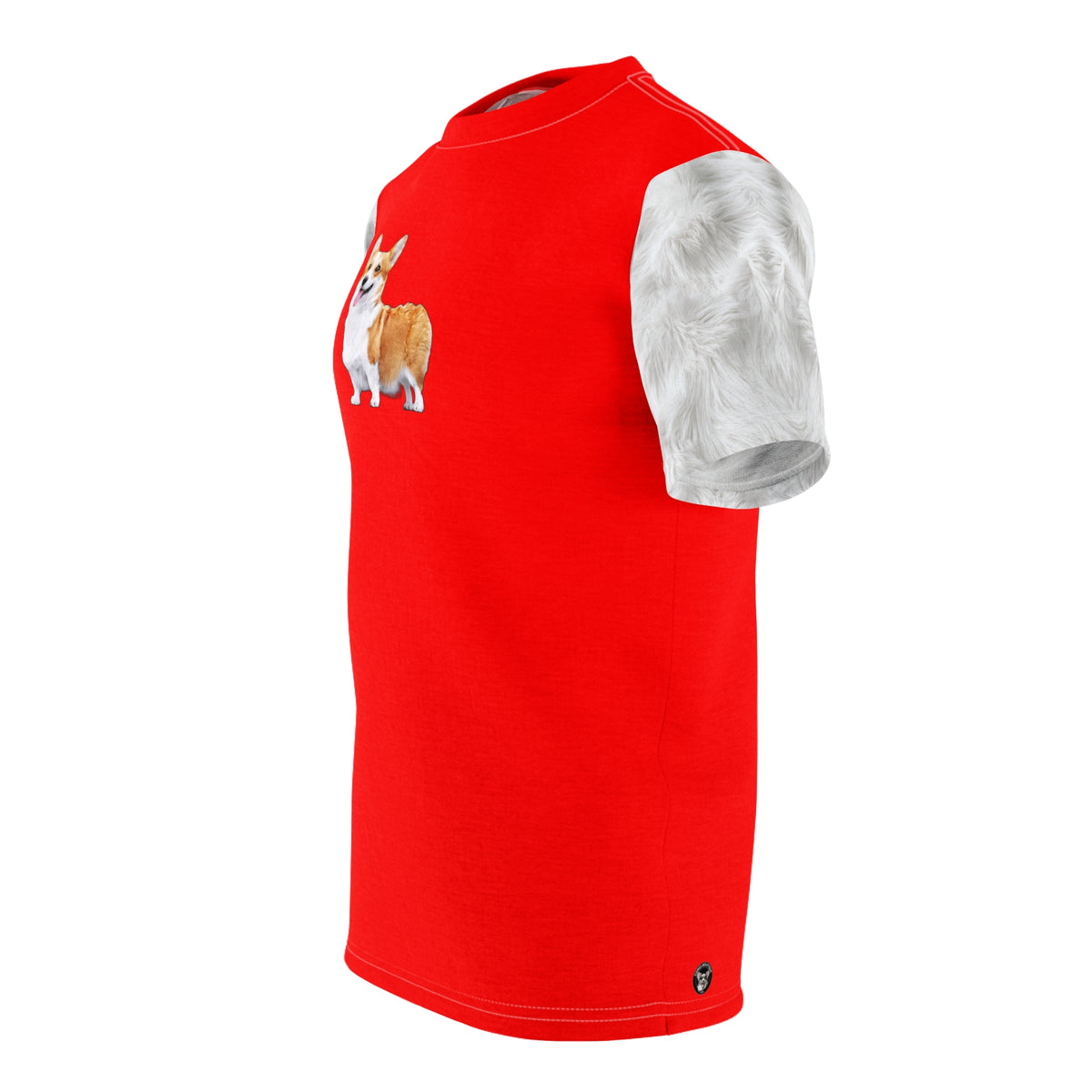 Best In Show Unisex Bold Fashion Tee — Radical Red with White Fur-Effect Flowing Sleeves