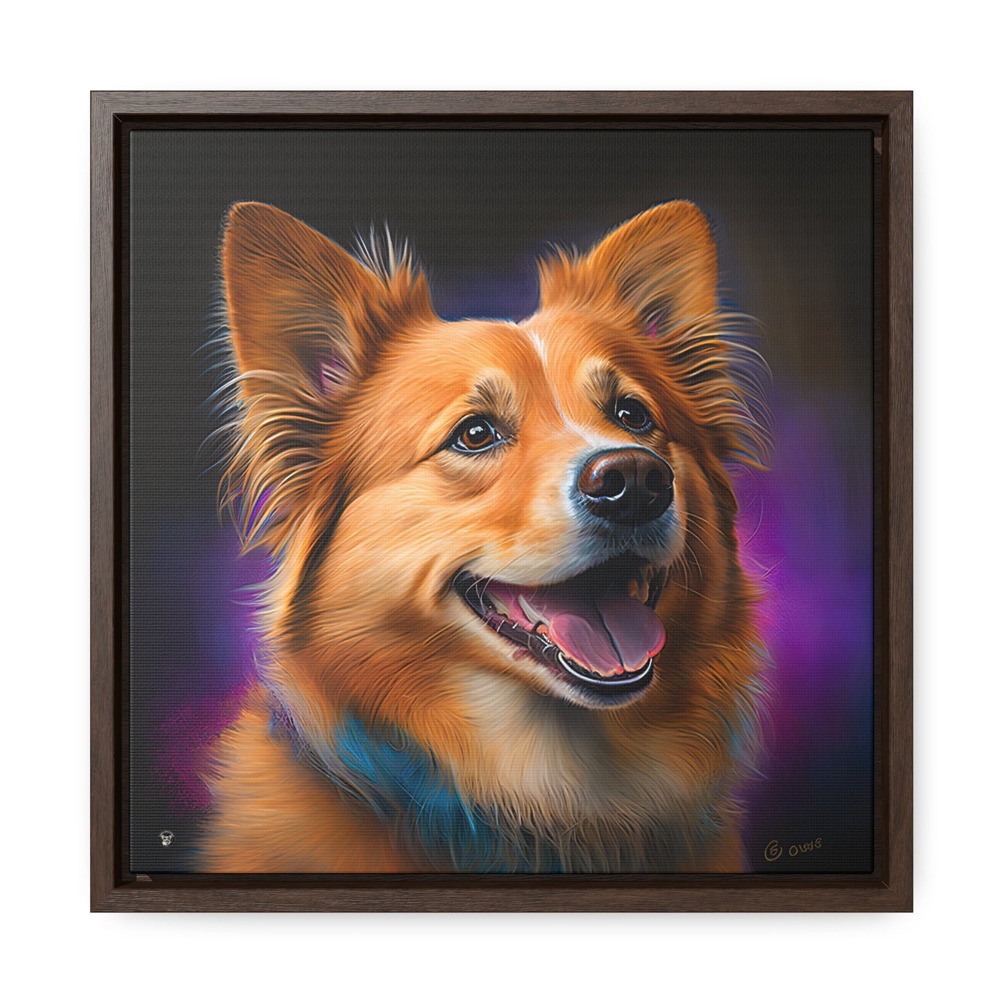 Golden Corgi - Framed on Canvas