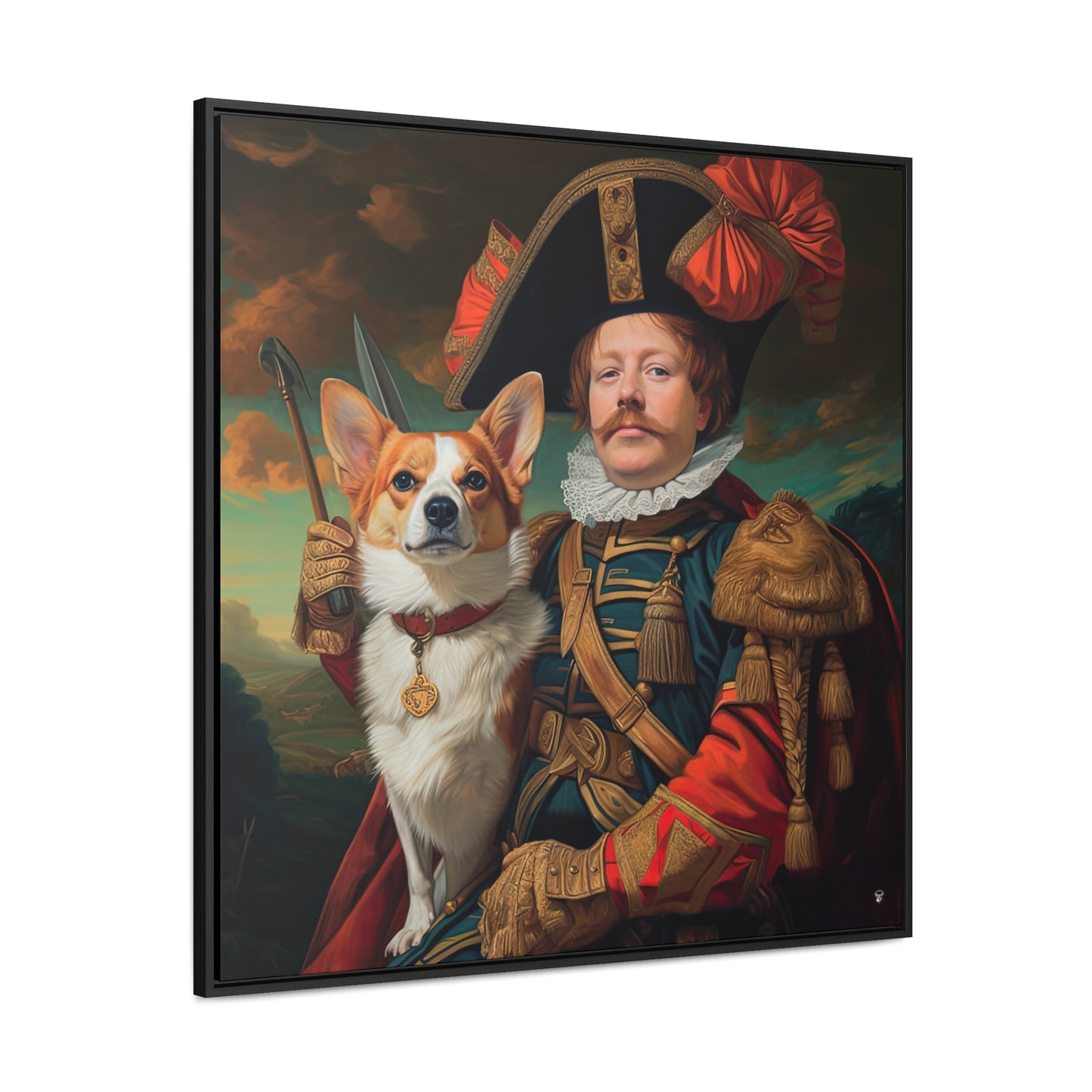 First Royal Corgi - Framed on Canvas