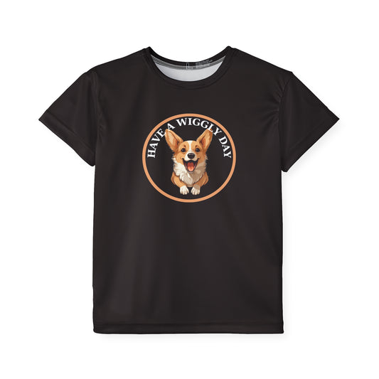 Have a Wiggly Day Kid's Sports Tee in Black