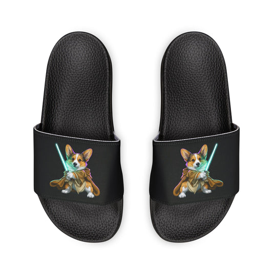 Little Light Knight Corgi Star Warrior Women's Casual Slide Sandals - Pool & Beach Slides