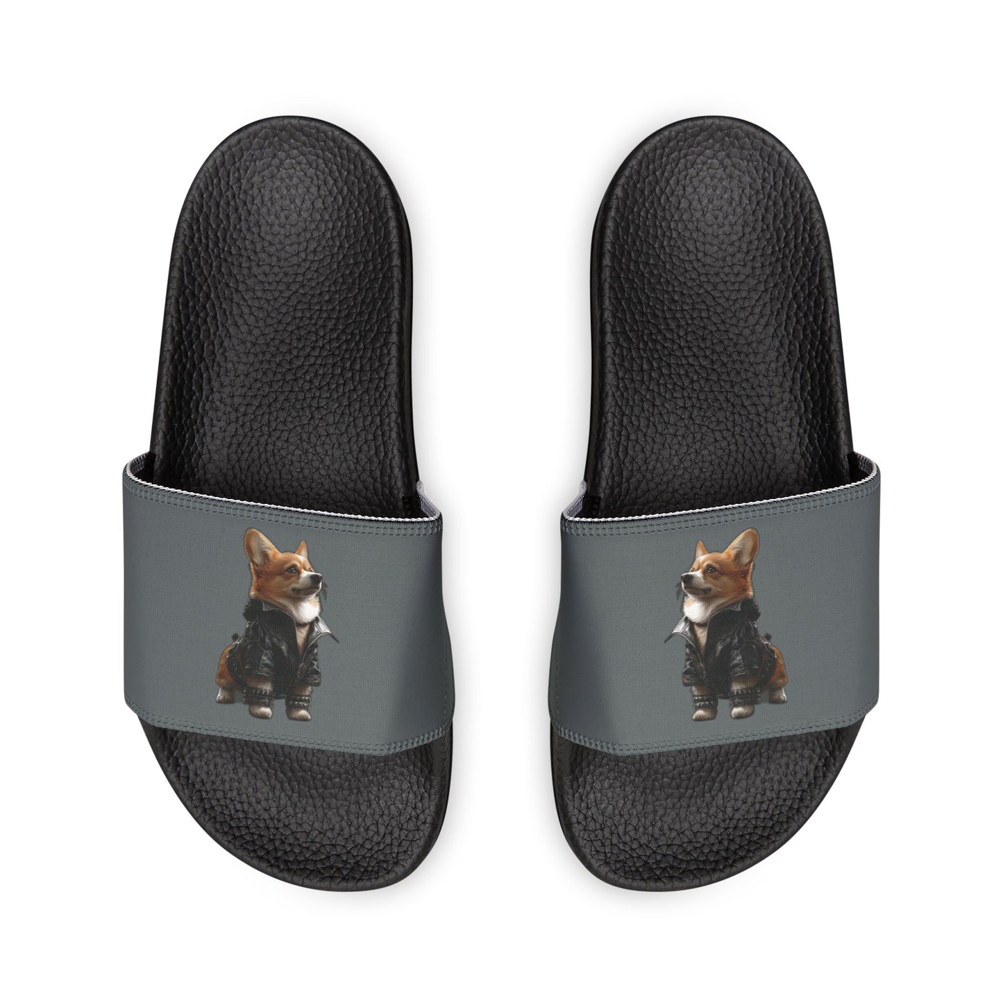 Leader of the Pack Men's Gray Slide Sandals - Casual Pool & Beach Slides