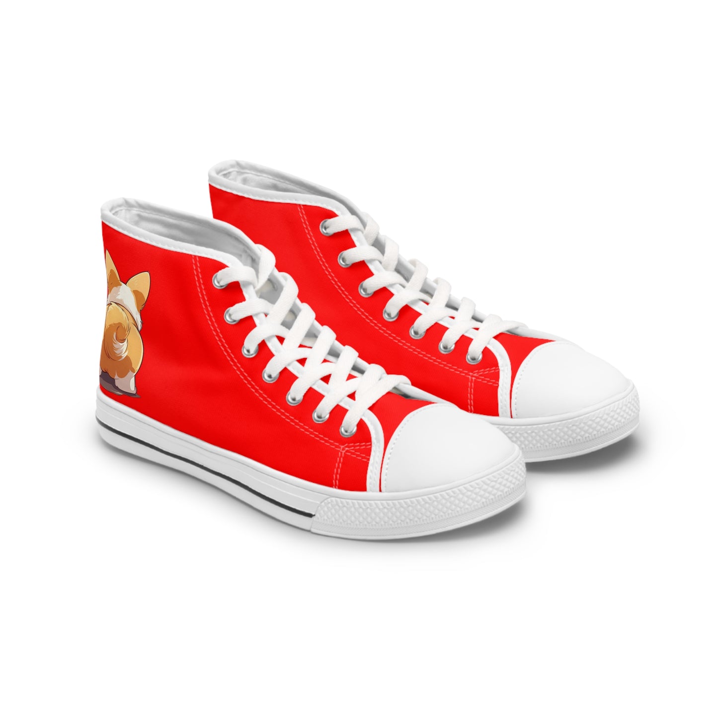 Booty Call Corgi Pop Art Women's High Top Casual Red Canvas Sneakers