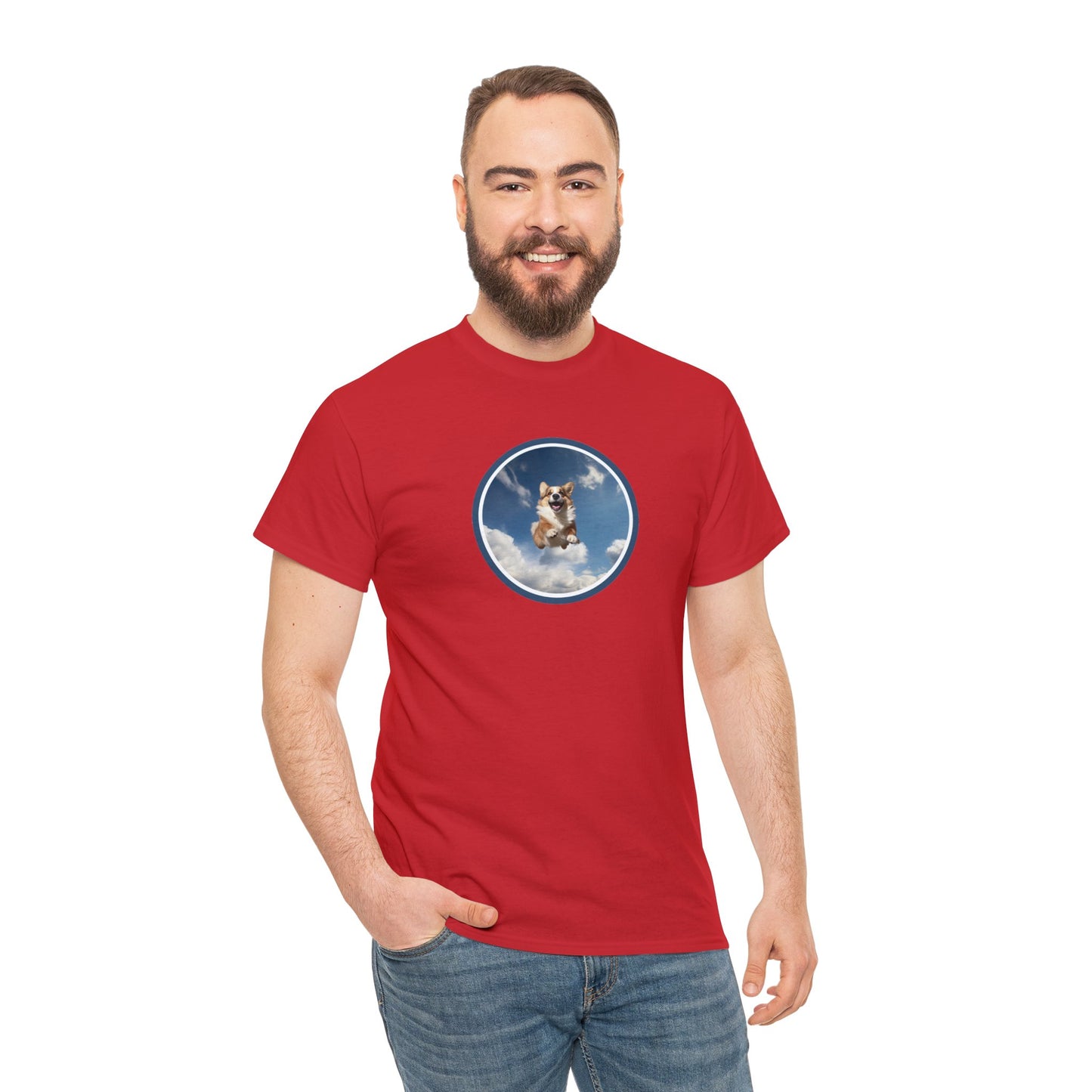 Flying Corgi - Unisex Heavy Cotton Tee