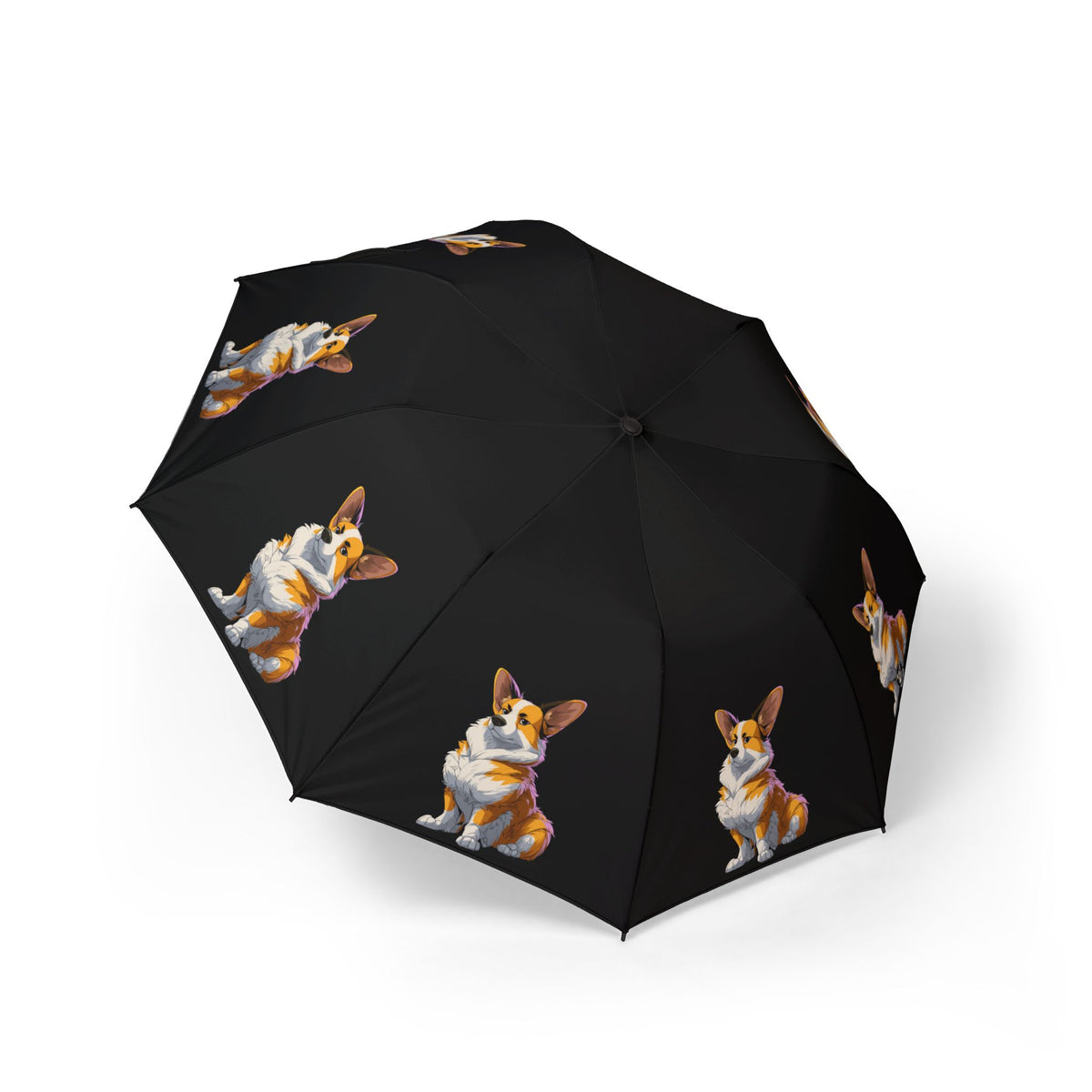 Boss Dog Corgi Compact Foldable Black Umbrella