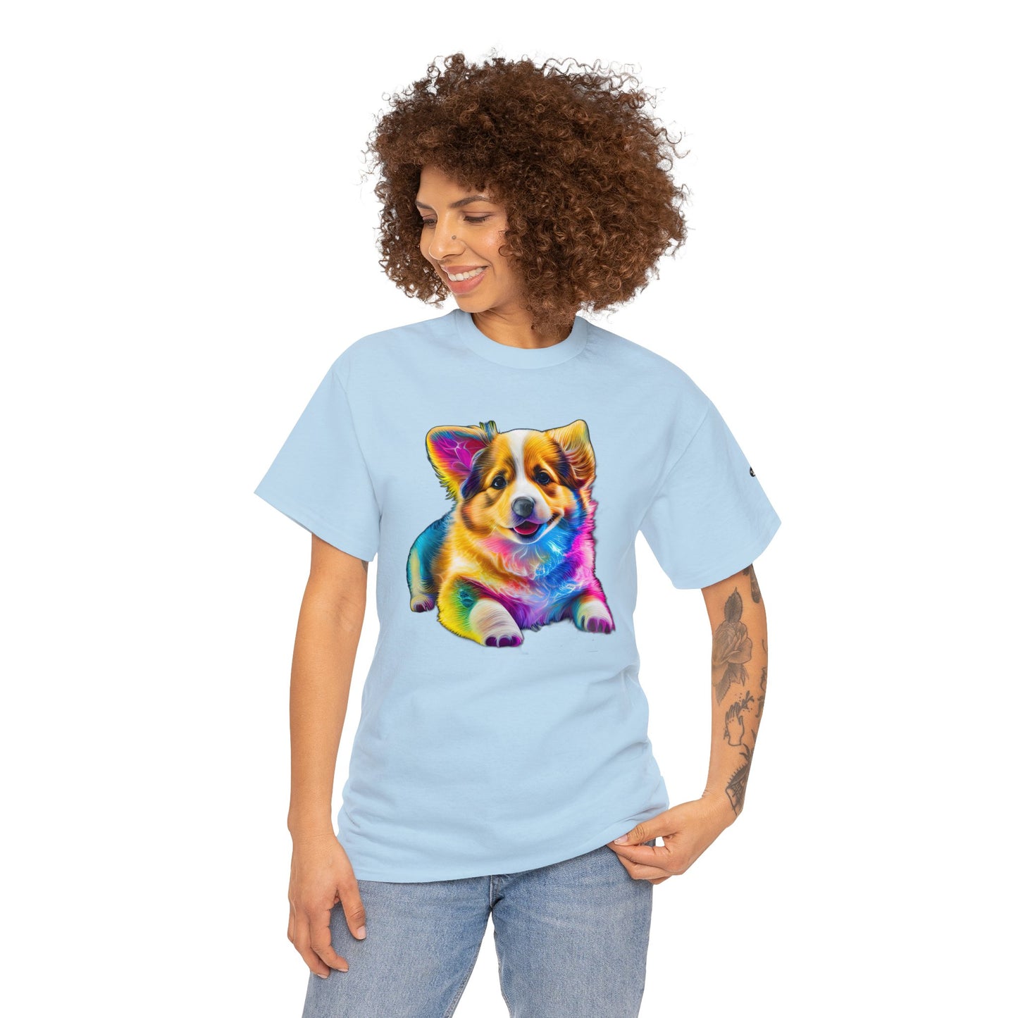Colorful Corgi - Unisex Heavy Cotton Tee