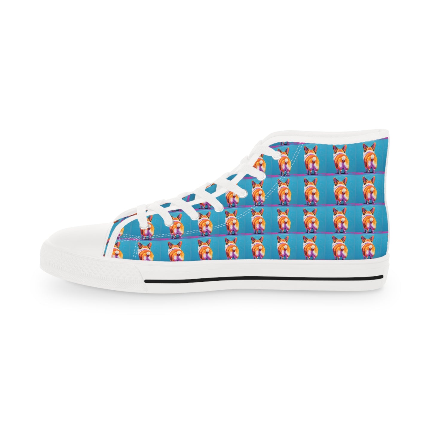 Corgi Butt Mosaic Pattern Men's High Top Casual Canvas Sneakers