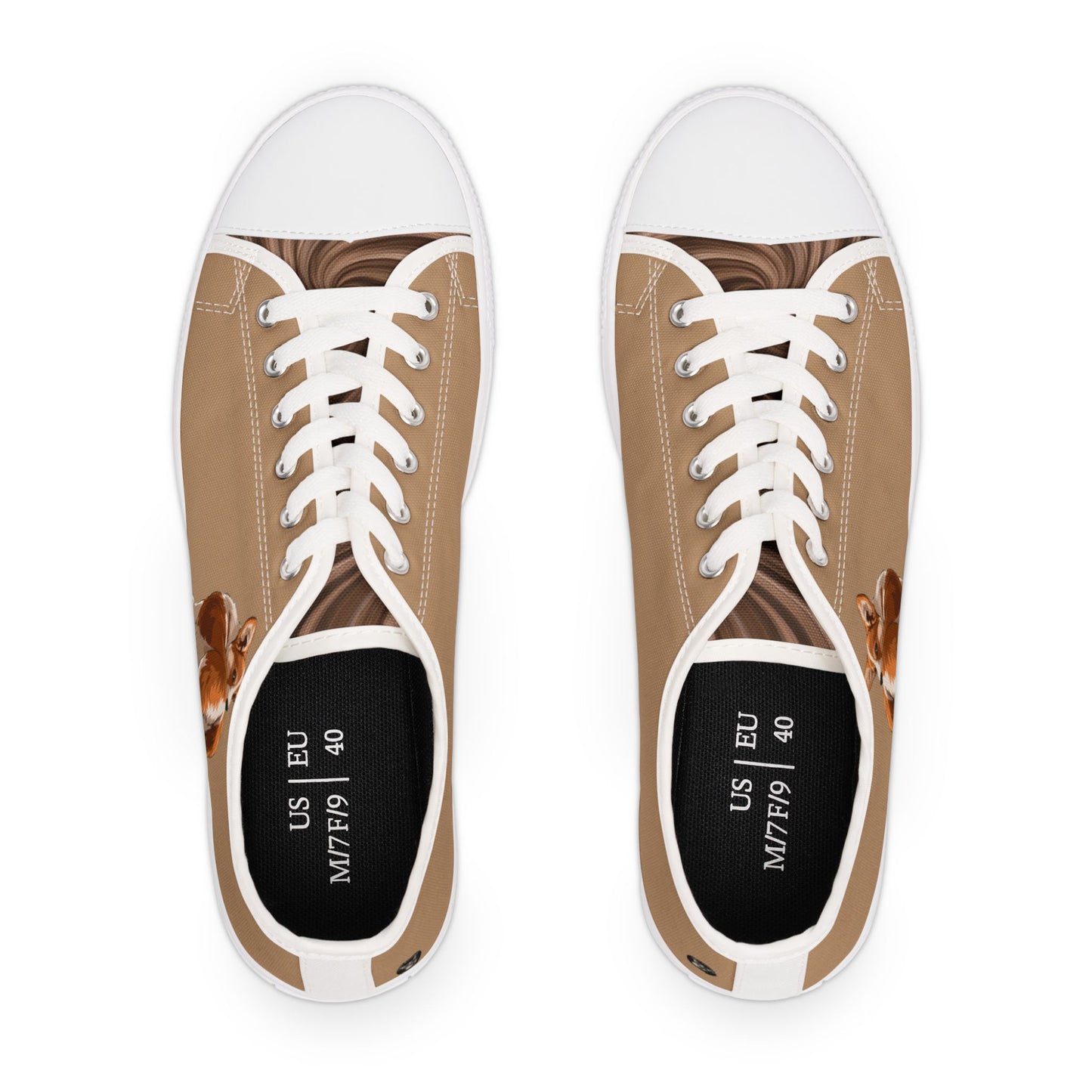 Butt What? Talk To The Butt Contemptuous Corgi Women’s Low Top Casual Tan Canvas Sneakers