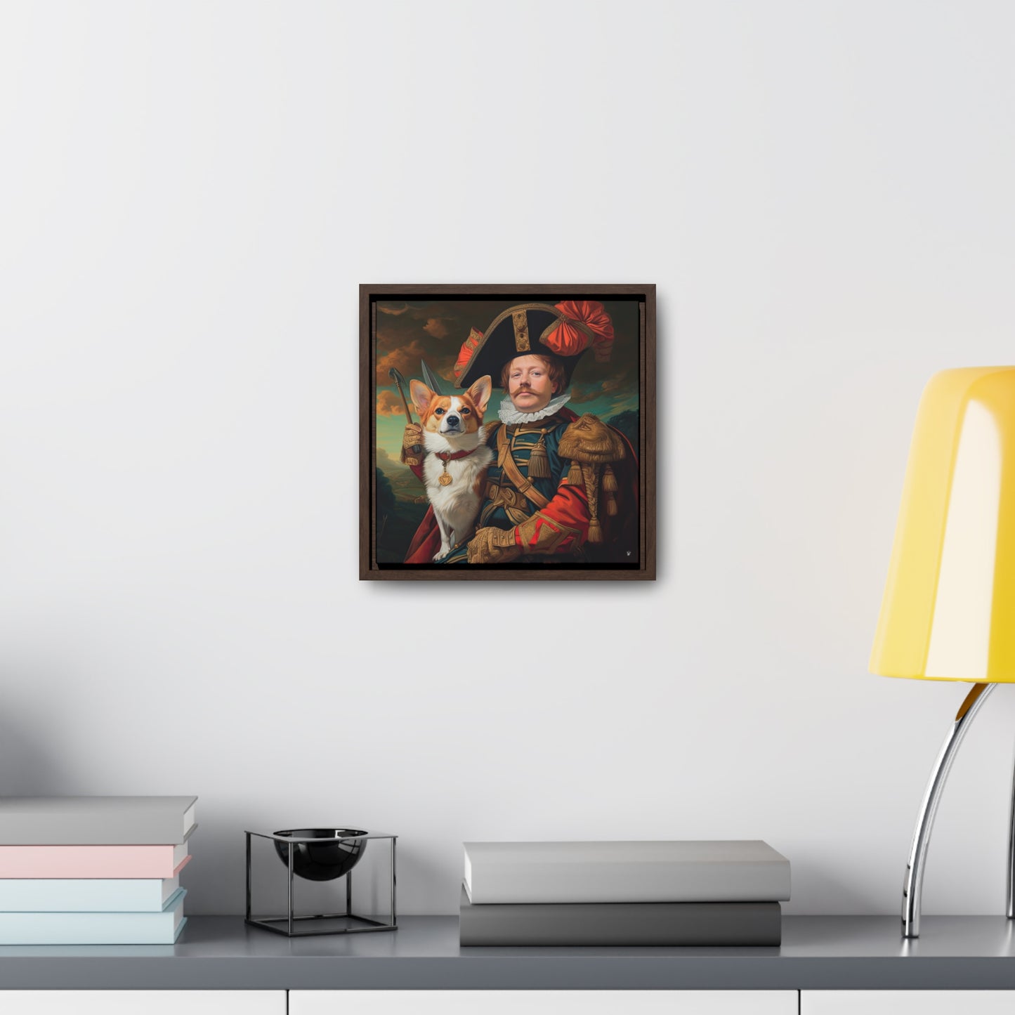 First Royal Corgi - Framed on Canvas