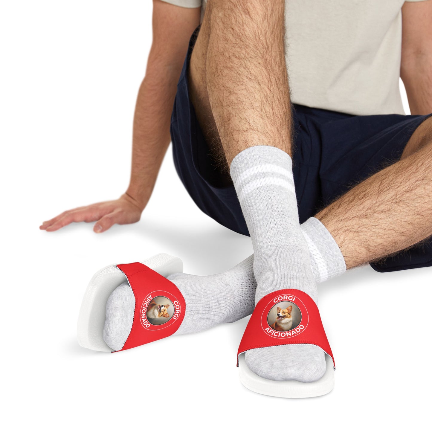 Corgi Aficionado - Men's Slide Sandals