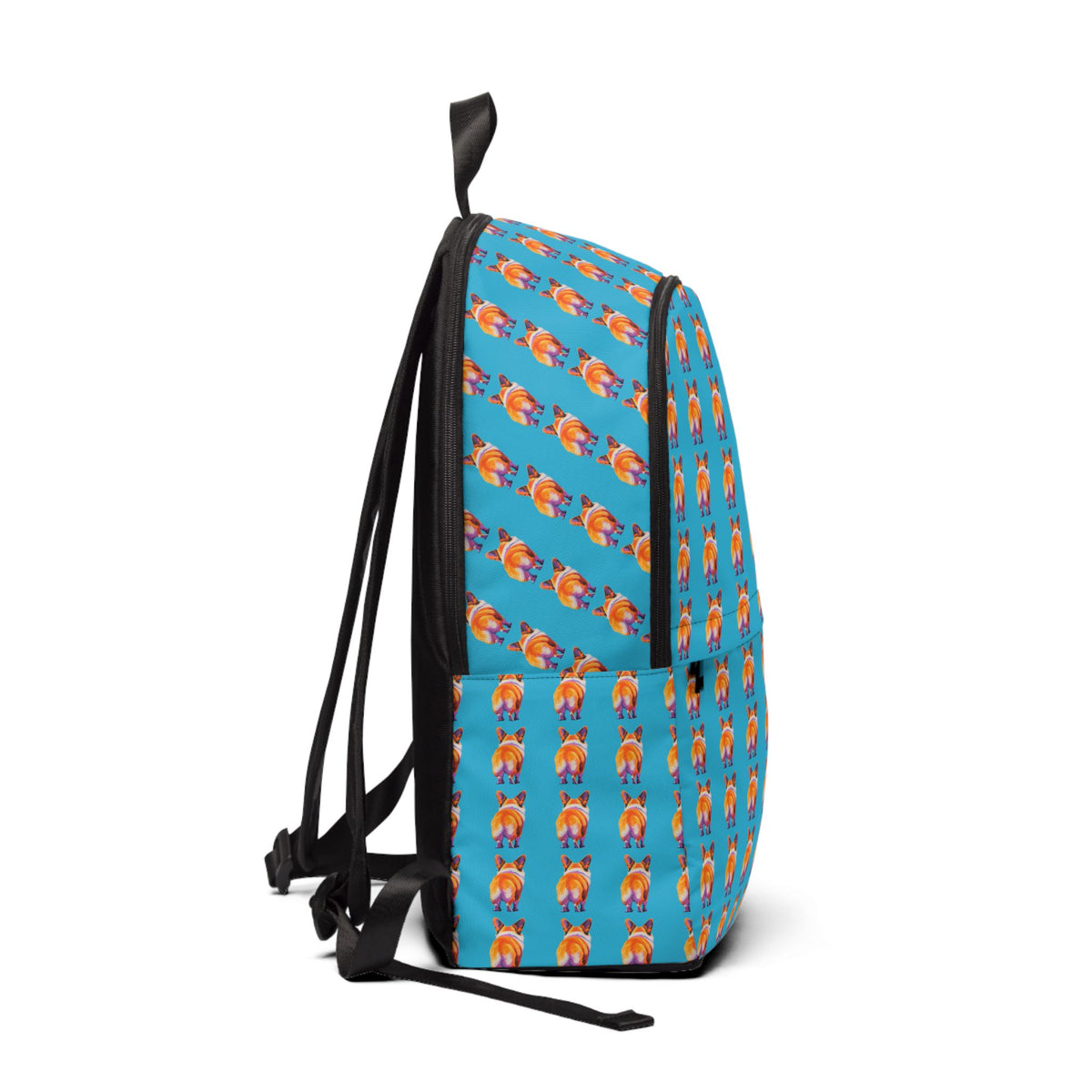 Corgi Butt Stripes Artistic Portrait Backpack — Fun & Funny Blue Corgi Rucksack