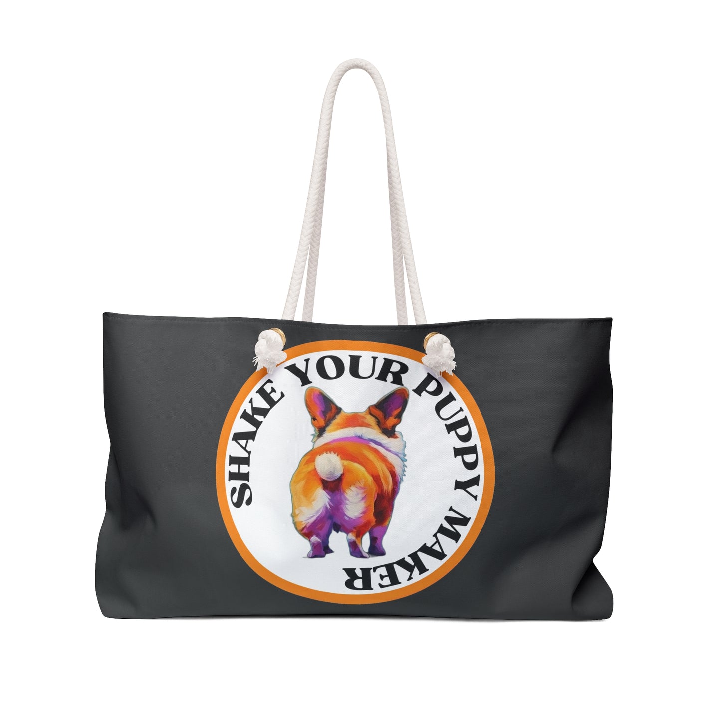 Shake Your Puppy Maker Weekender Beach Bag – Corgi Humor Travel Tote