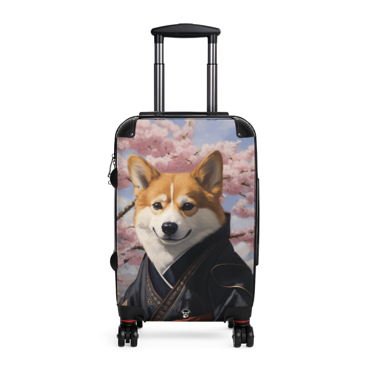 Samurai Corgi Travel Suitcases – Japanese Theme with Cherry Blossom Design Rolling Luggage