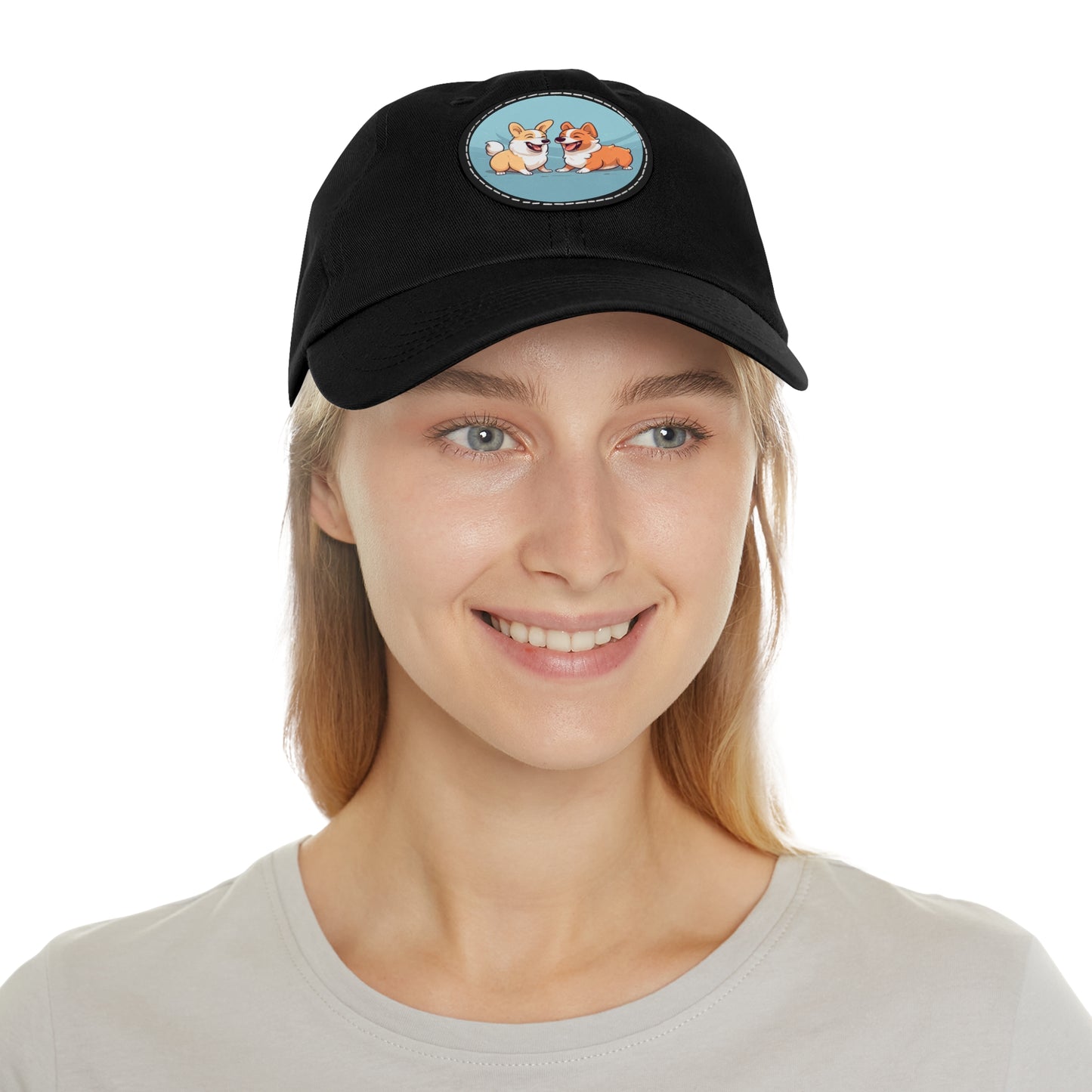 Corgi Couple - Cap with Leather Patch