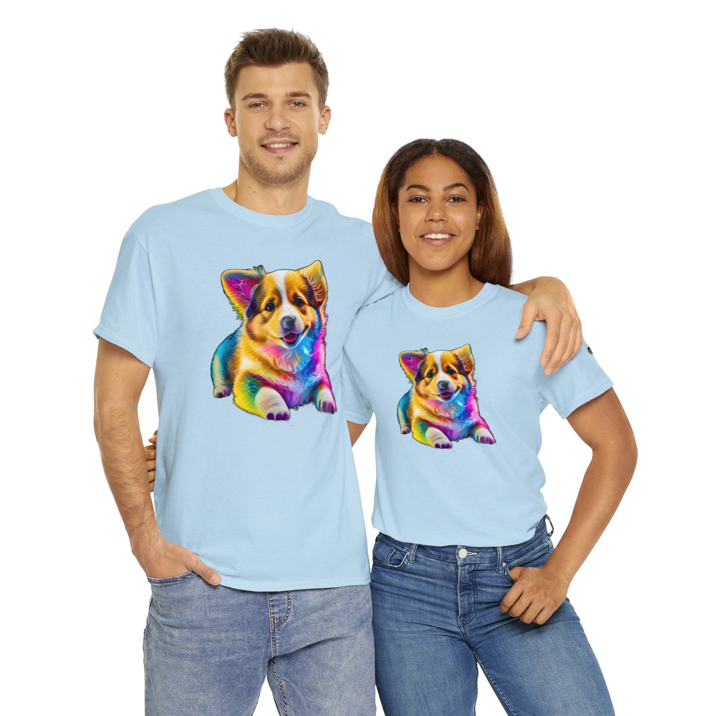 Colorful Corgi - Unisex Heavy Cotton Tee