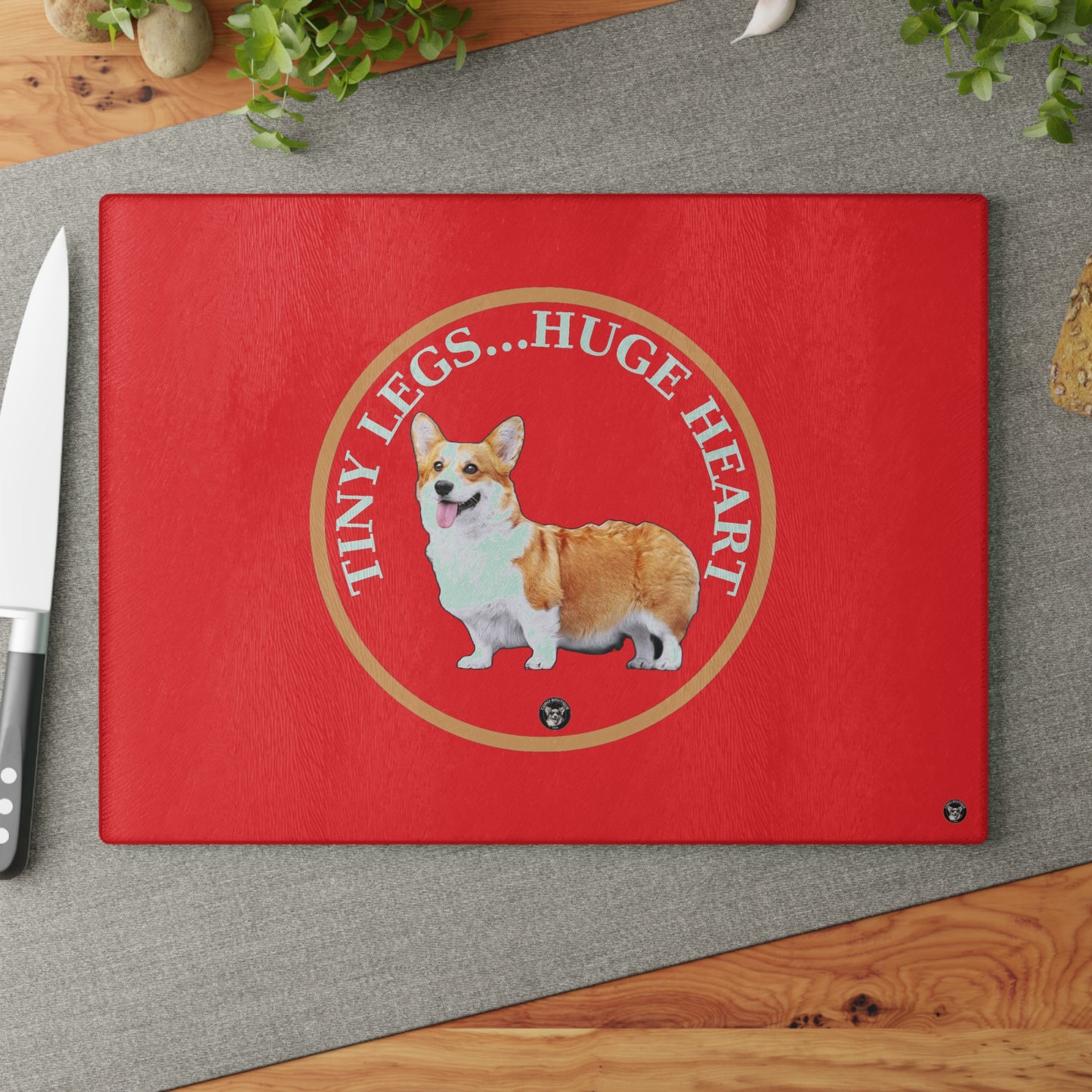 Tiny Legs...Huge Heart - Glass Cutting Board
