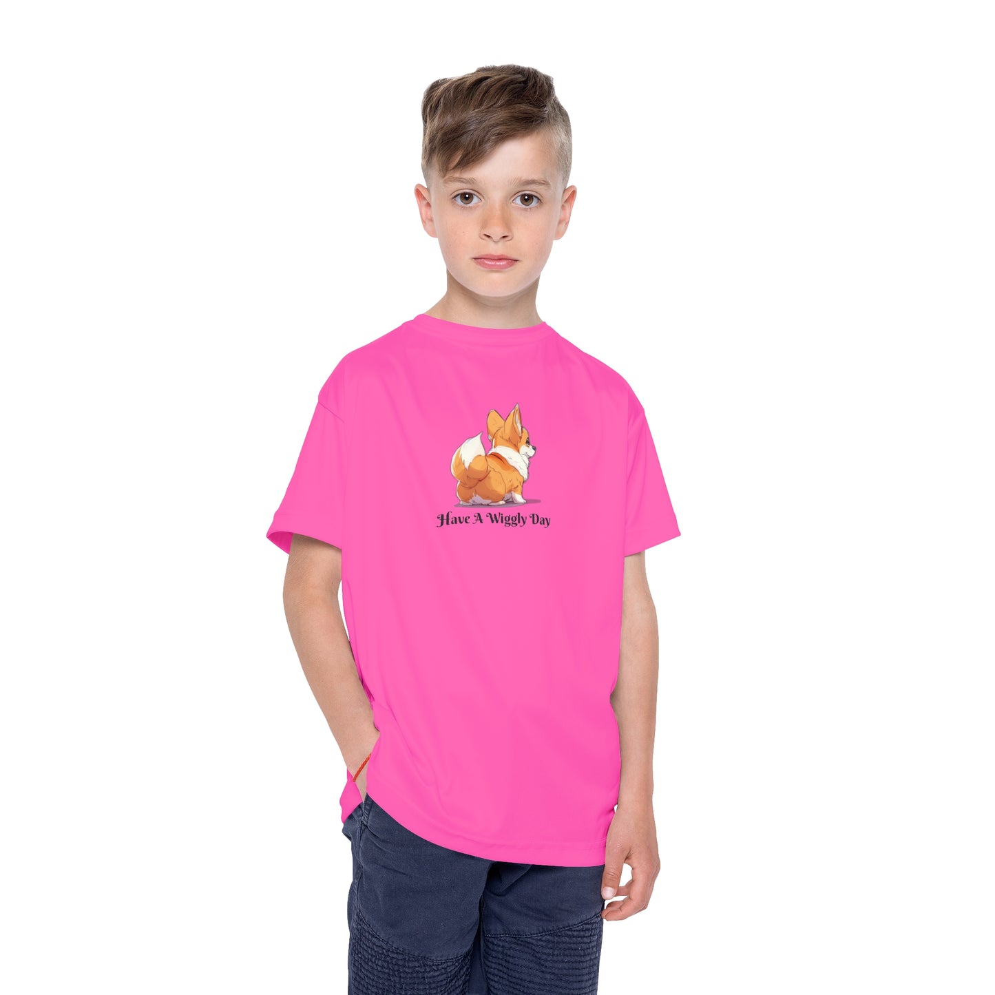 Have a Wiggly Day Kid's Sports Tee in Pink