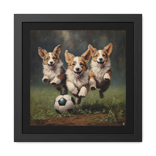 Corgi Pitch Framed Print