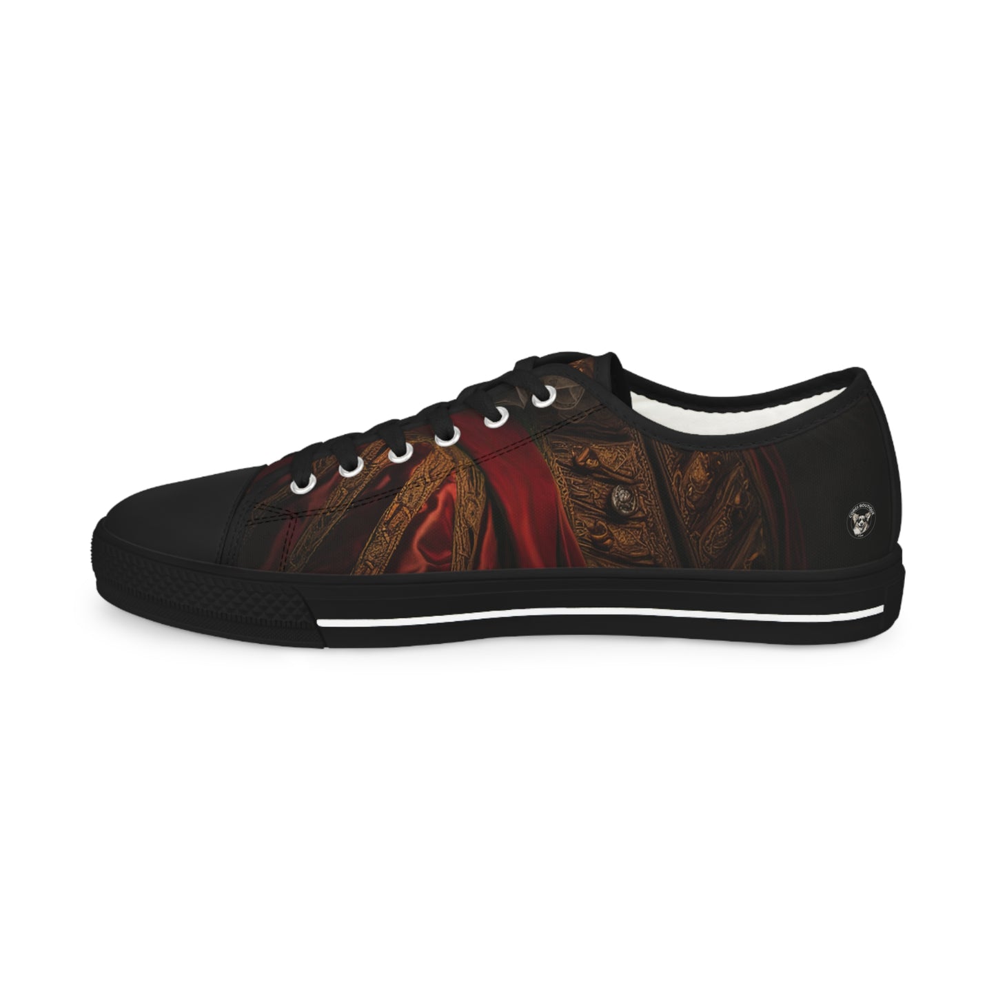 Renaissance Corgi Artistic Gothic Red Cloak Men's Low Top Casual Canvas Sneakers