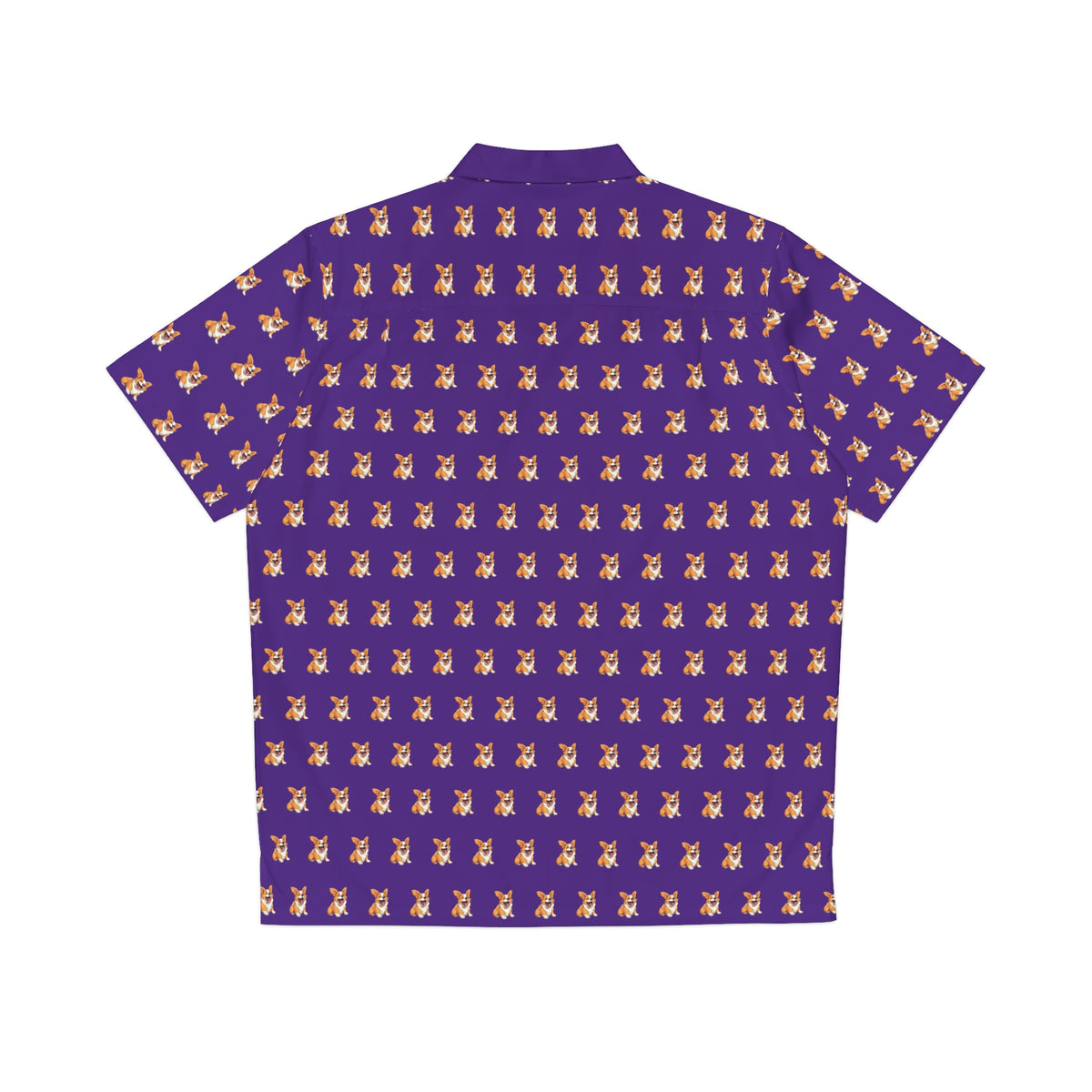 Jolly Jiggling Animated Corgi - Purple Hawaiian Shirt