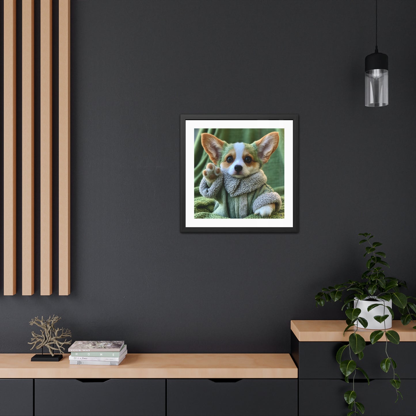 Grogu the Corgi Framed Print